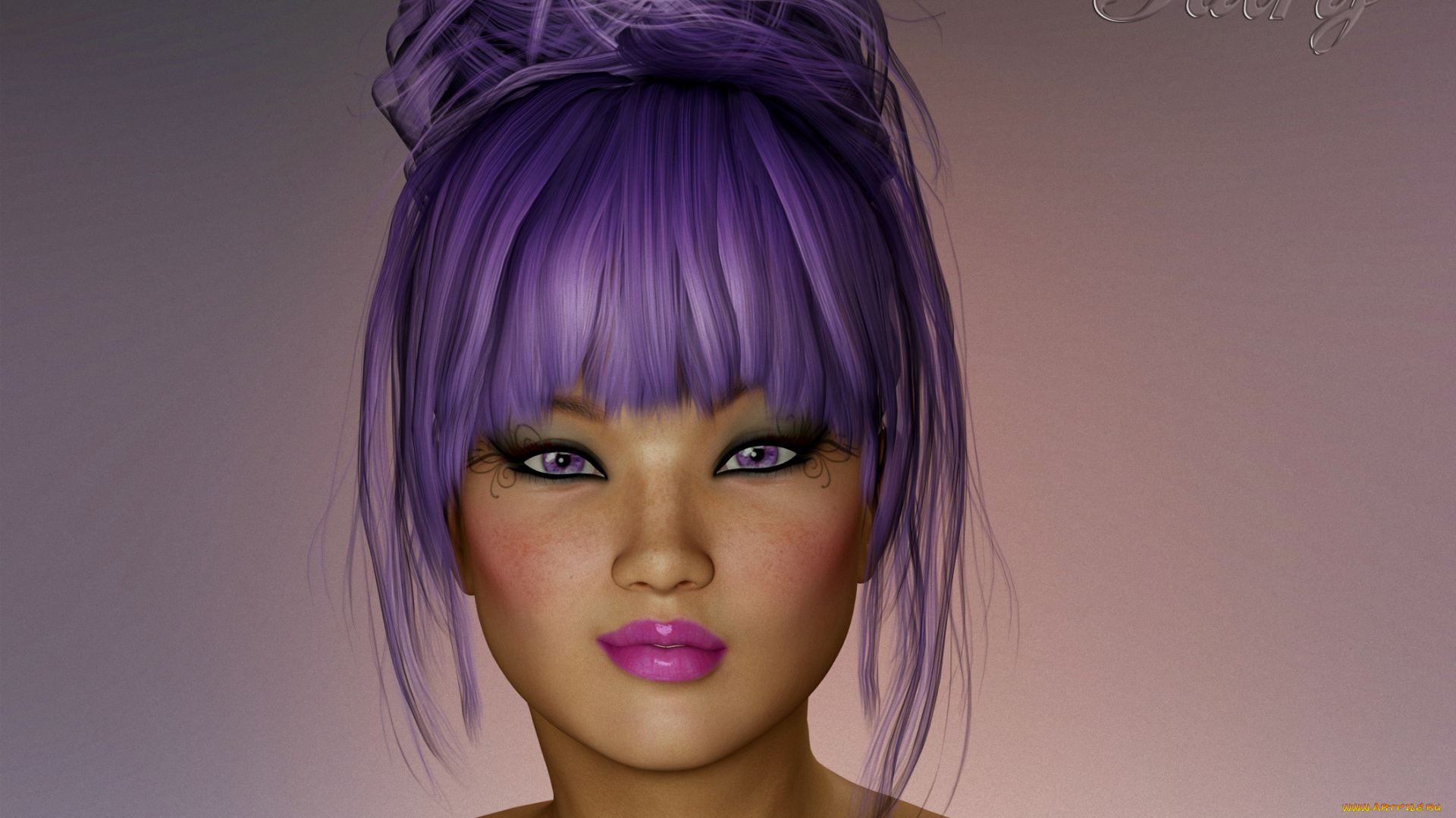 3д, графика, портрет, , portraits, девушка, взгляд, фон