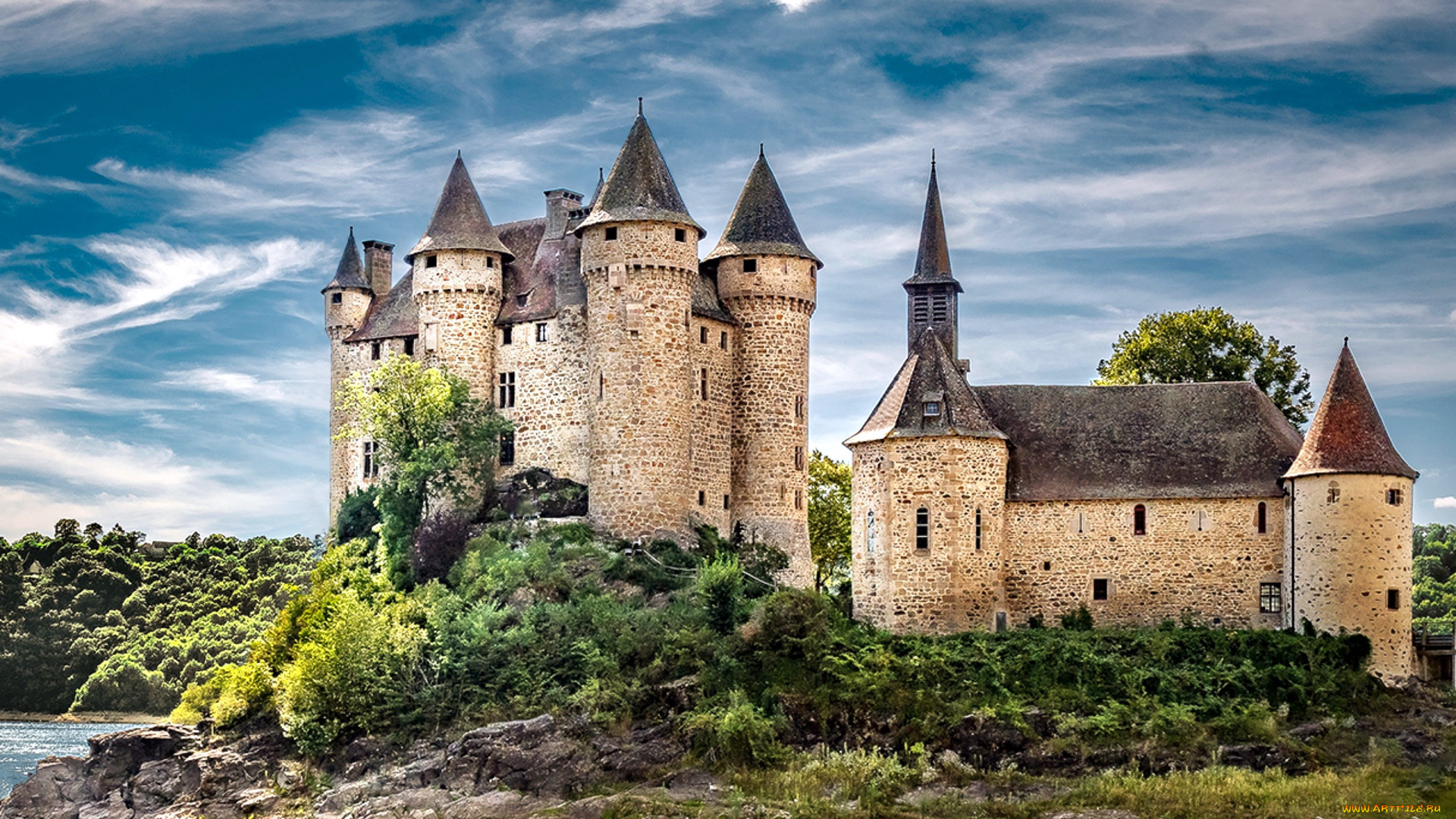 castle, of, val, , lanobre, , france, chateau-de-val, города, замки, франции, castle, of, val, lanobre, france, chateau-de-val