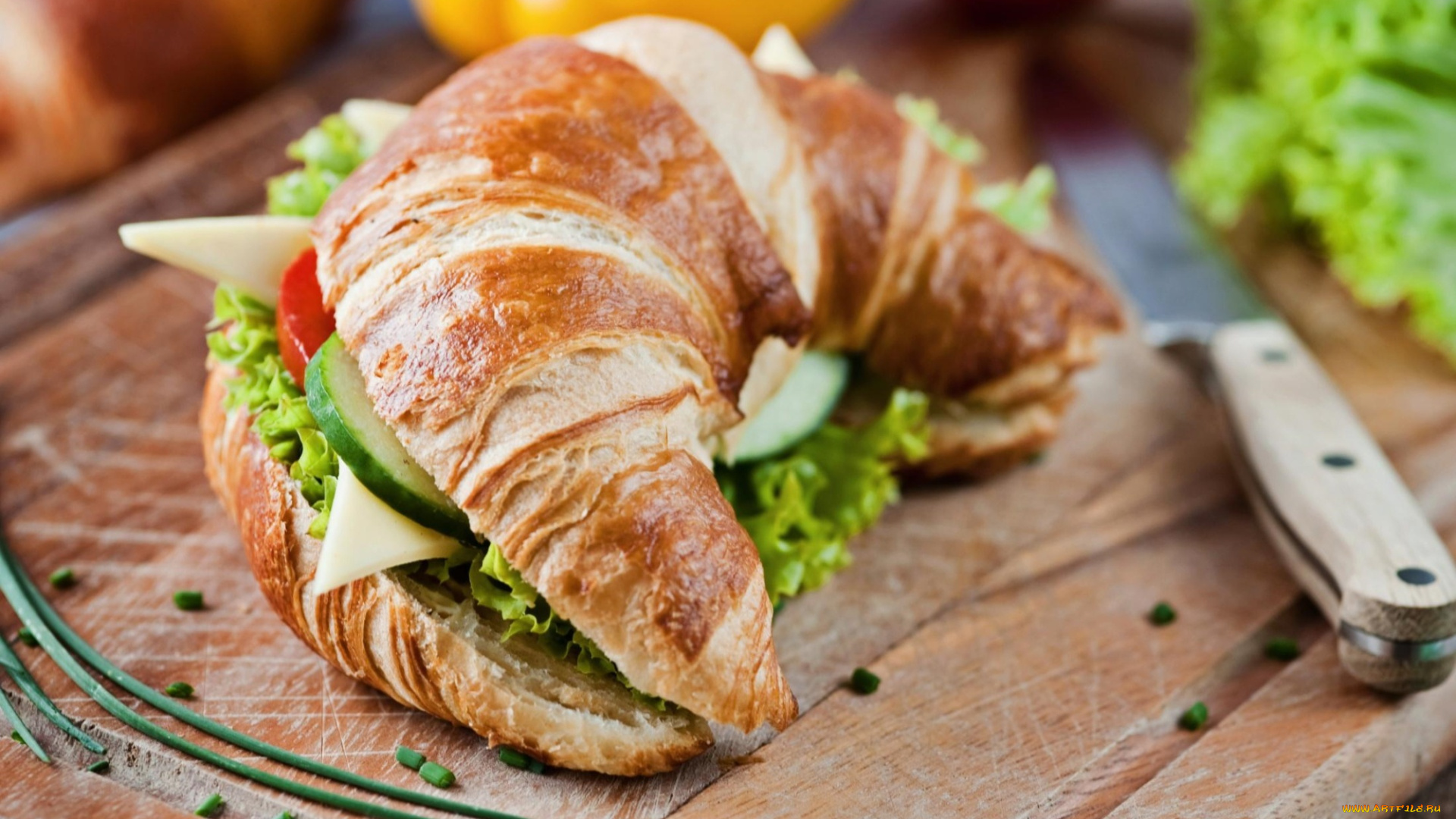 еда, бутерброды, , гамбургеры, , канапе, бутерброд, огурец, зелень, круассан