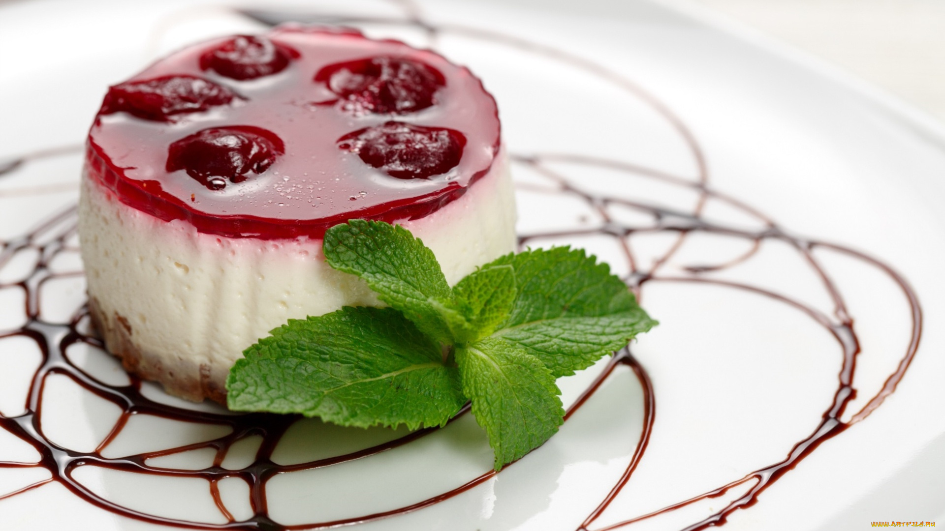 еда, мороженое, , десерты, вишня, шоколад, мята, десерт, желе