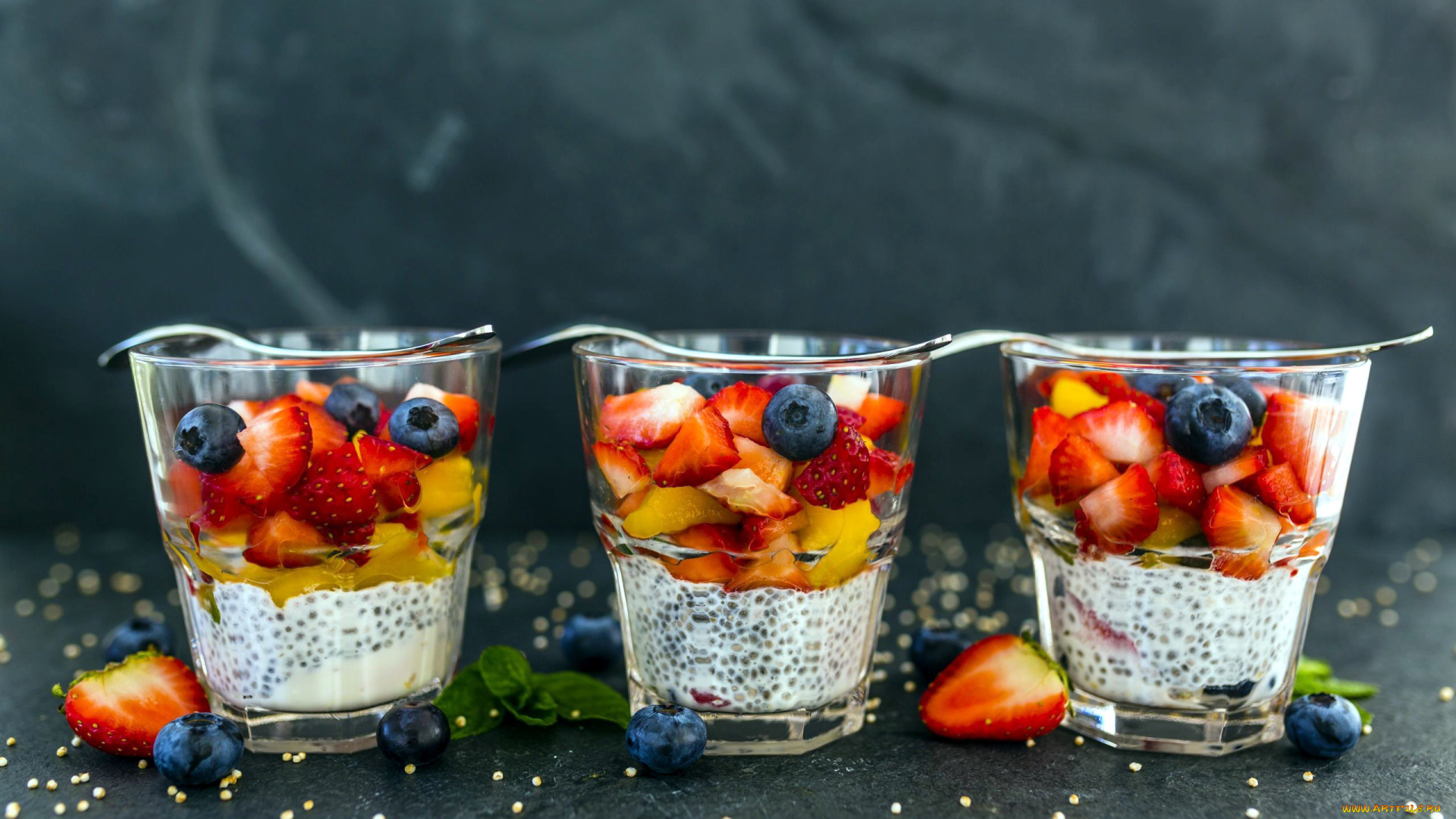 еда, мороженое, , десерты, ягоды, десерт, клубника, черника