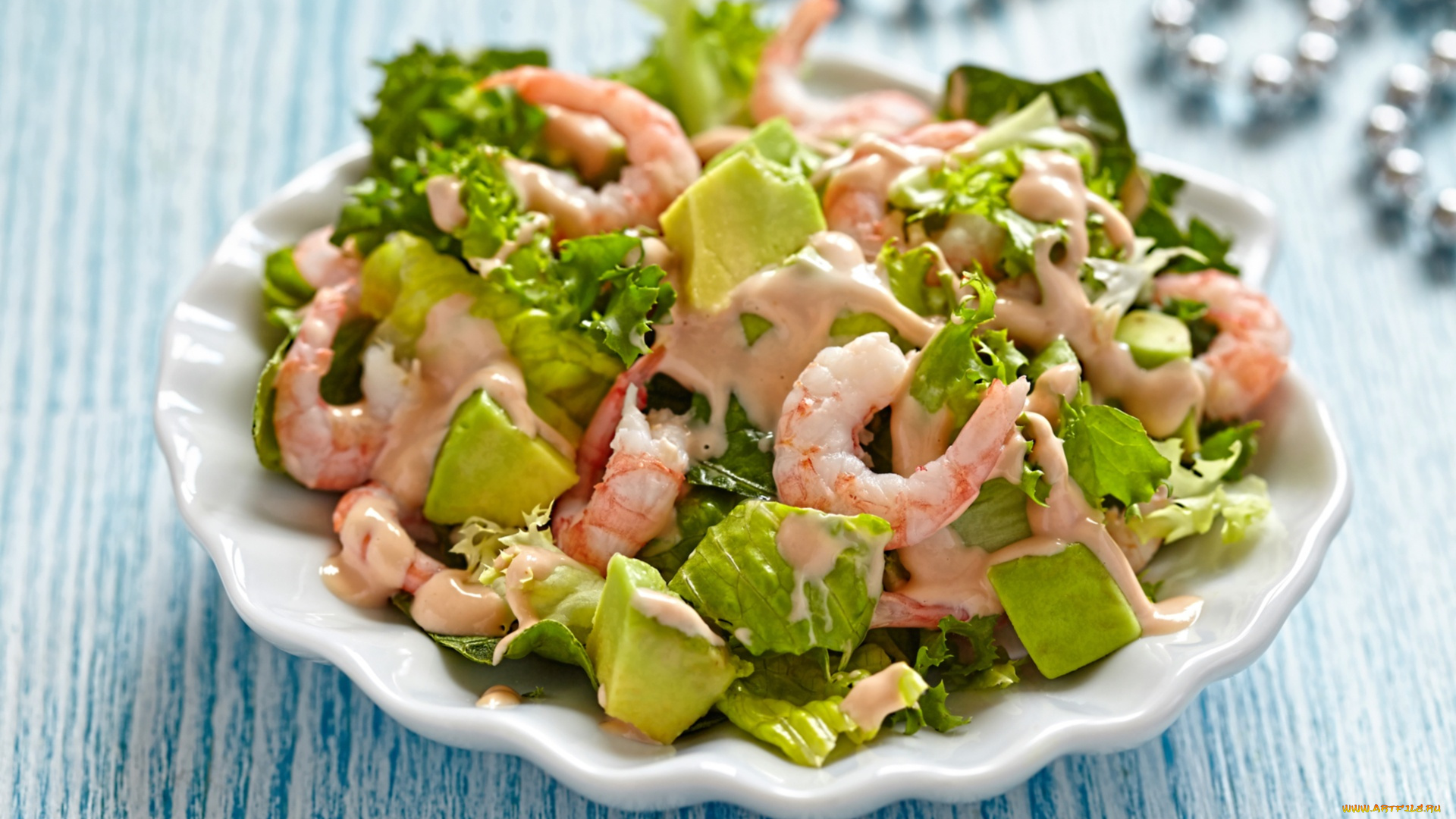 еда, салаты, , закуски, креветки, салат, авокадо