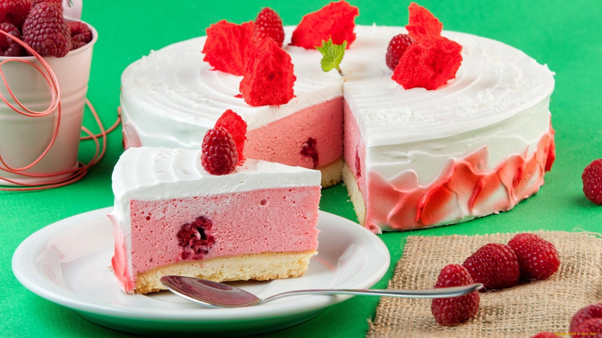 еда, торты, малина, мусс, десерт, крем, торт