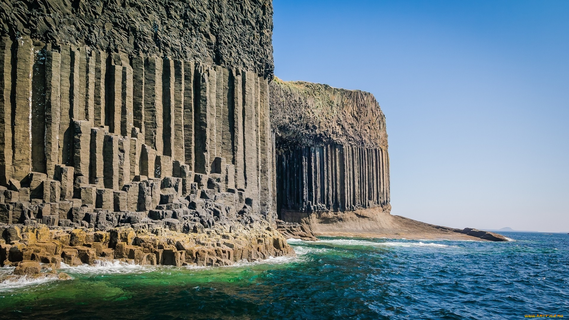 fingal`s, cave, beach, , scotland, природа, побережье, fingal's, cave, beach, scotland