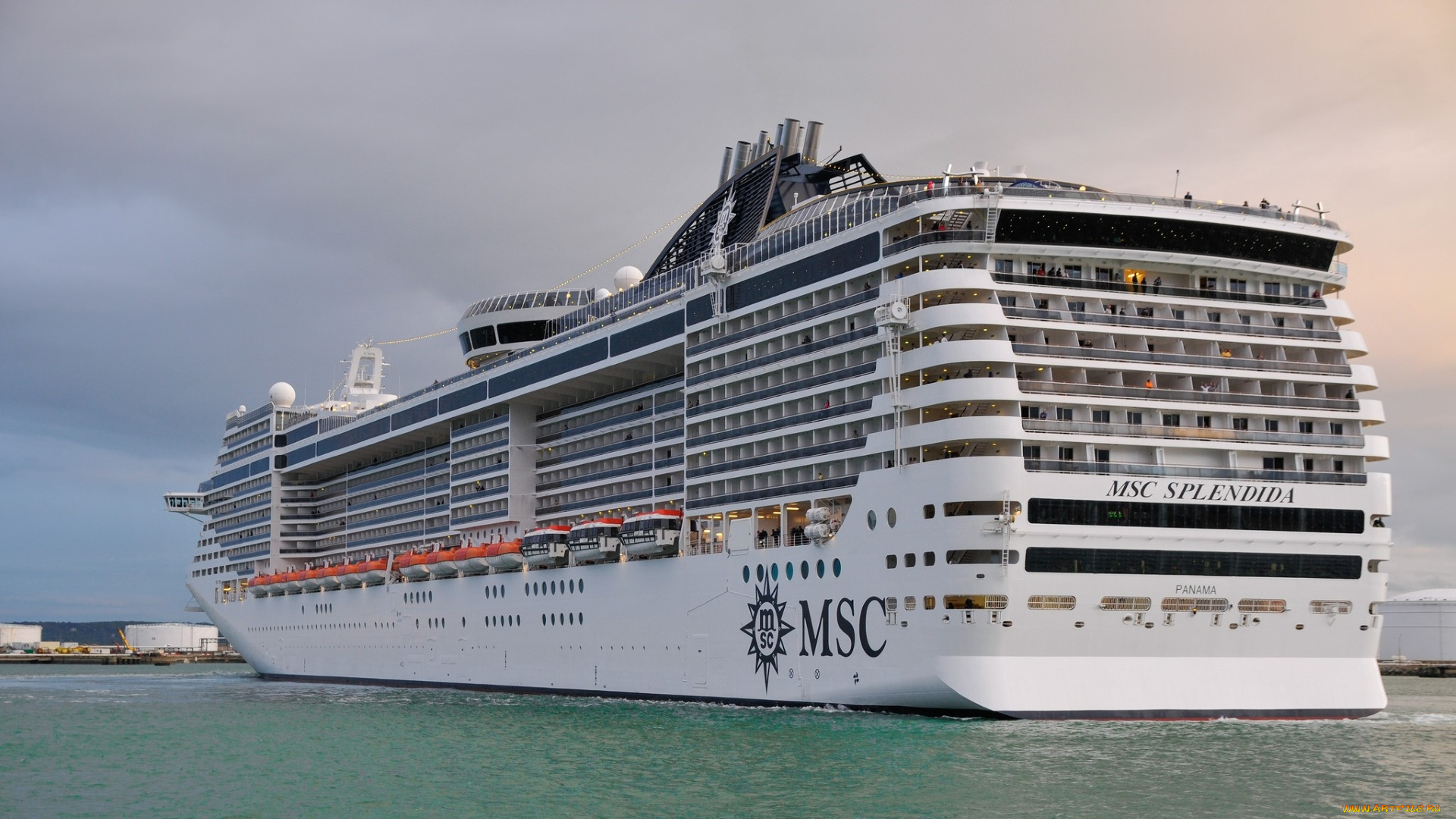 корабли, лайнеры, водоем