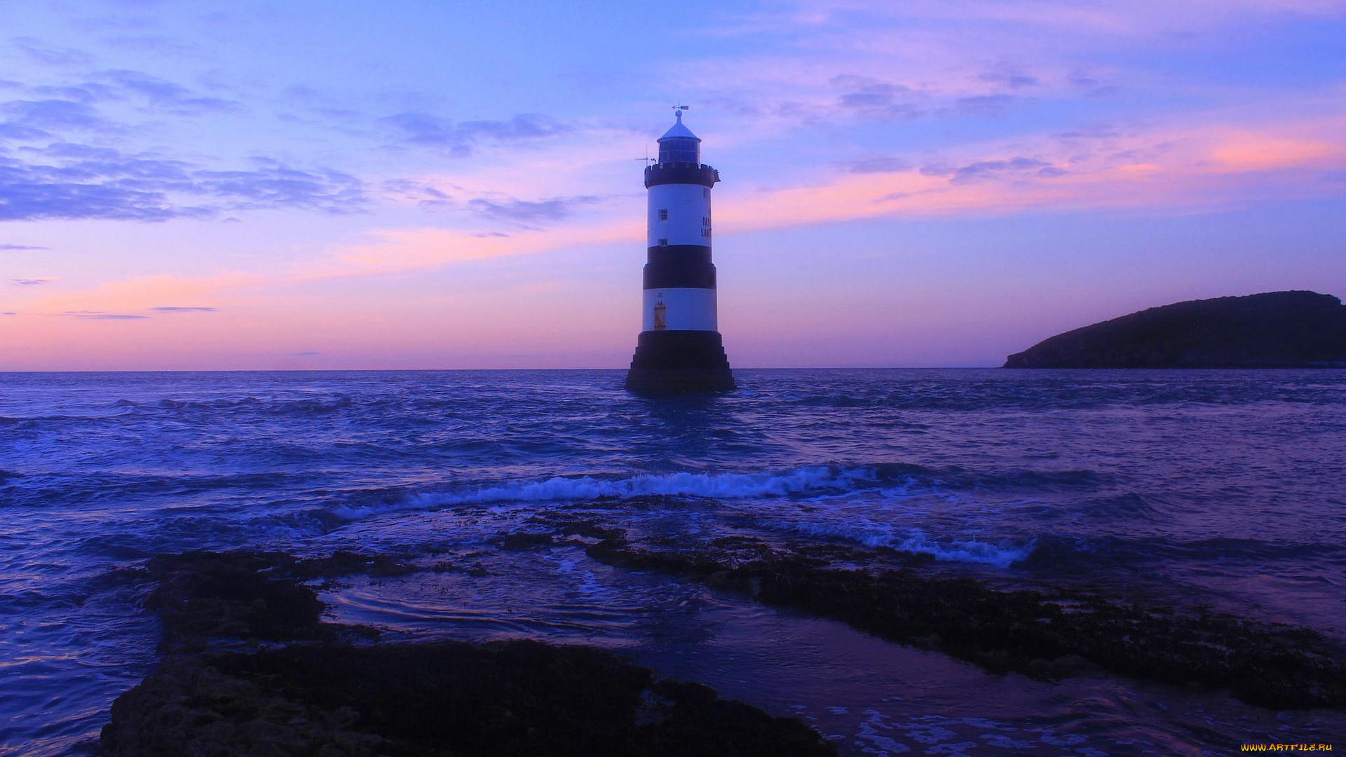 природа, маяки, океан, волны, уэльс, англси, маяк