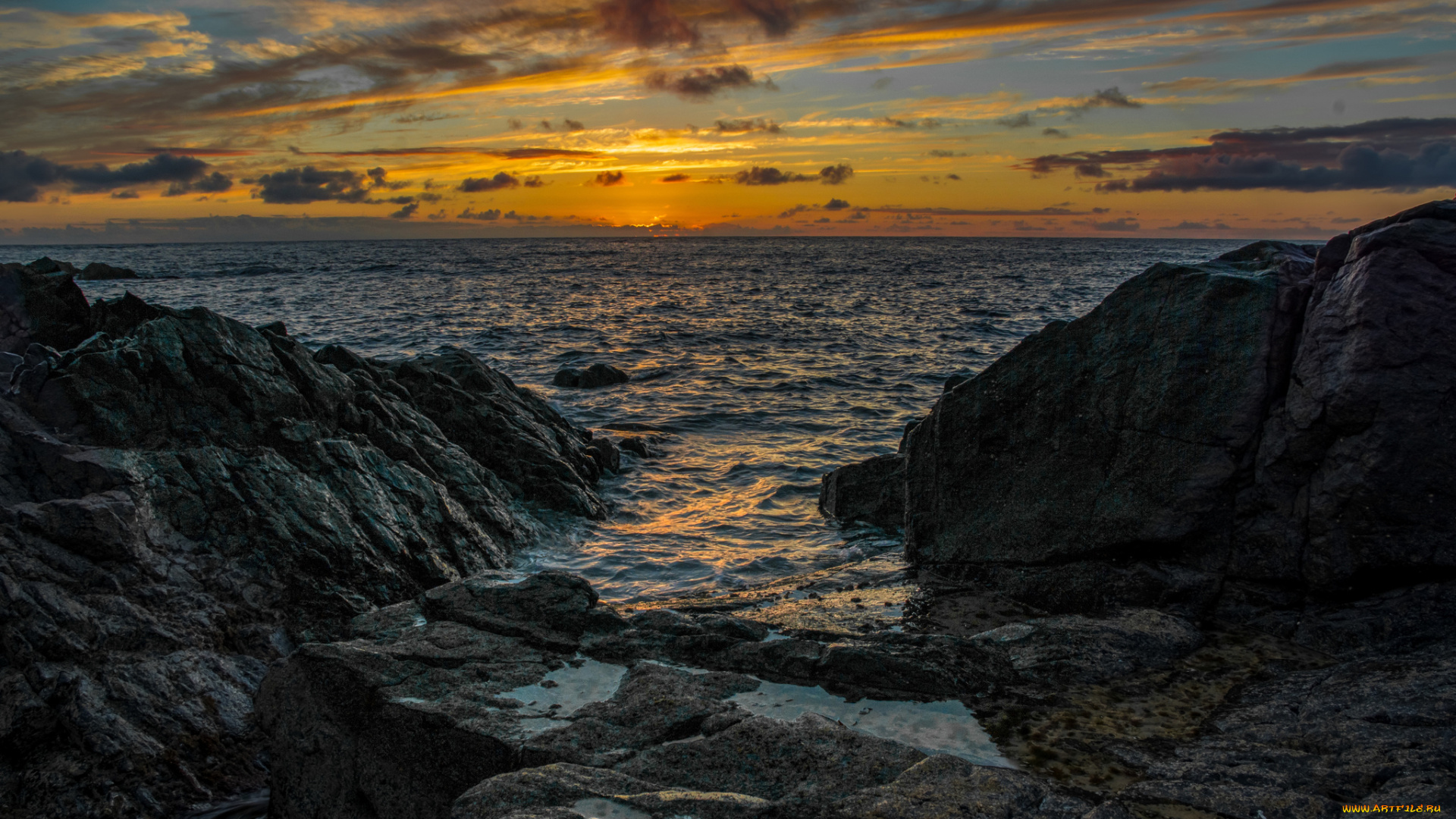 природа, побережье, простор