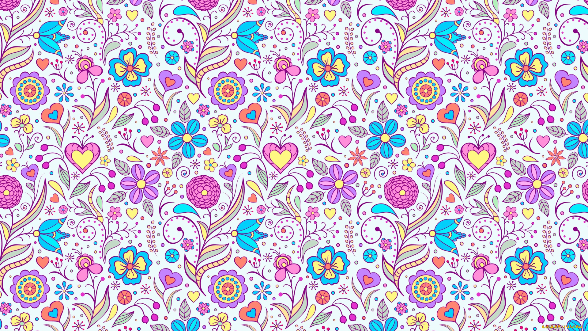 векторная, графика, цветы, , flowers, листья, цветы, пестрый