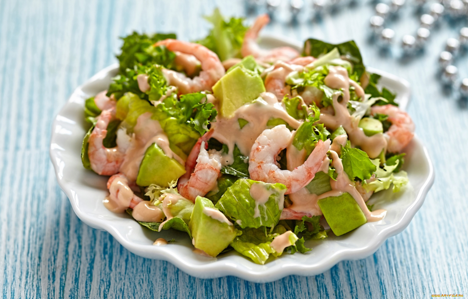 еда, салаты, , закуски, креветки, салат, авокадо