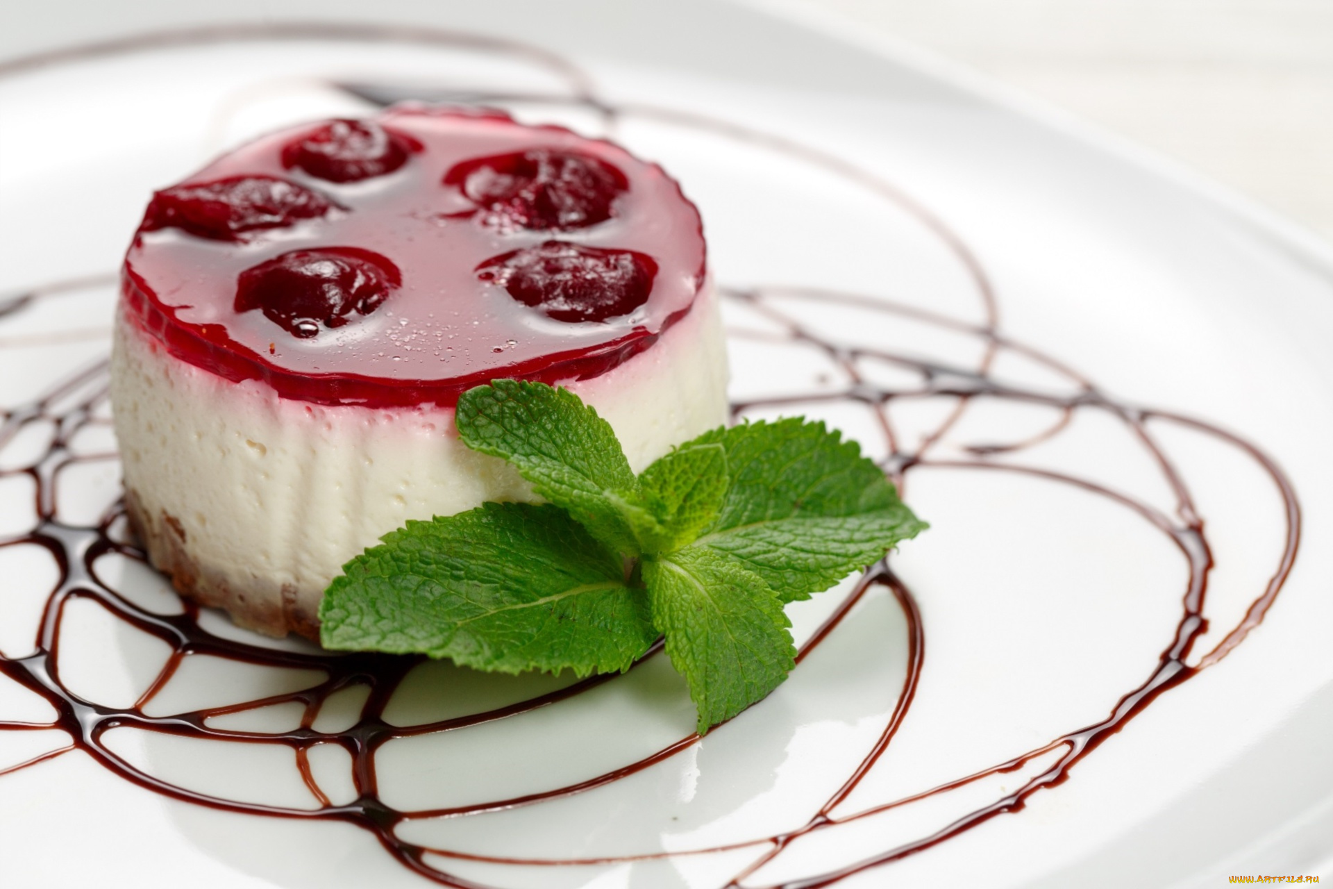 еда, мороженое, , десерты, вишня, шоколад, мята, десерт, желе