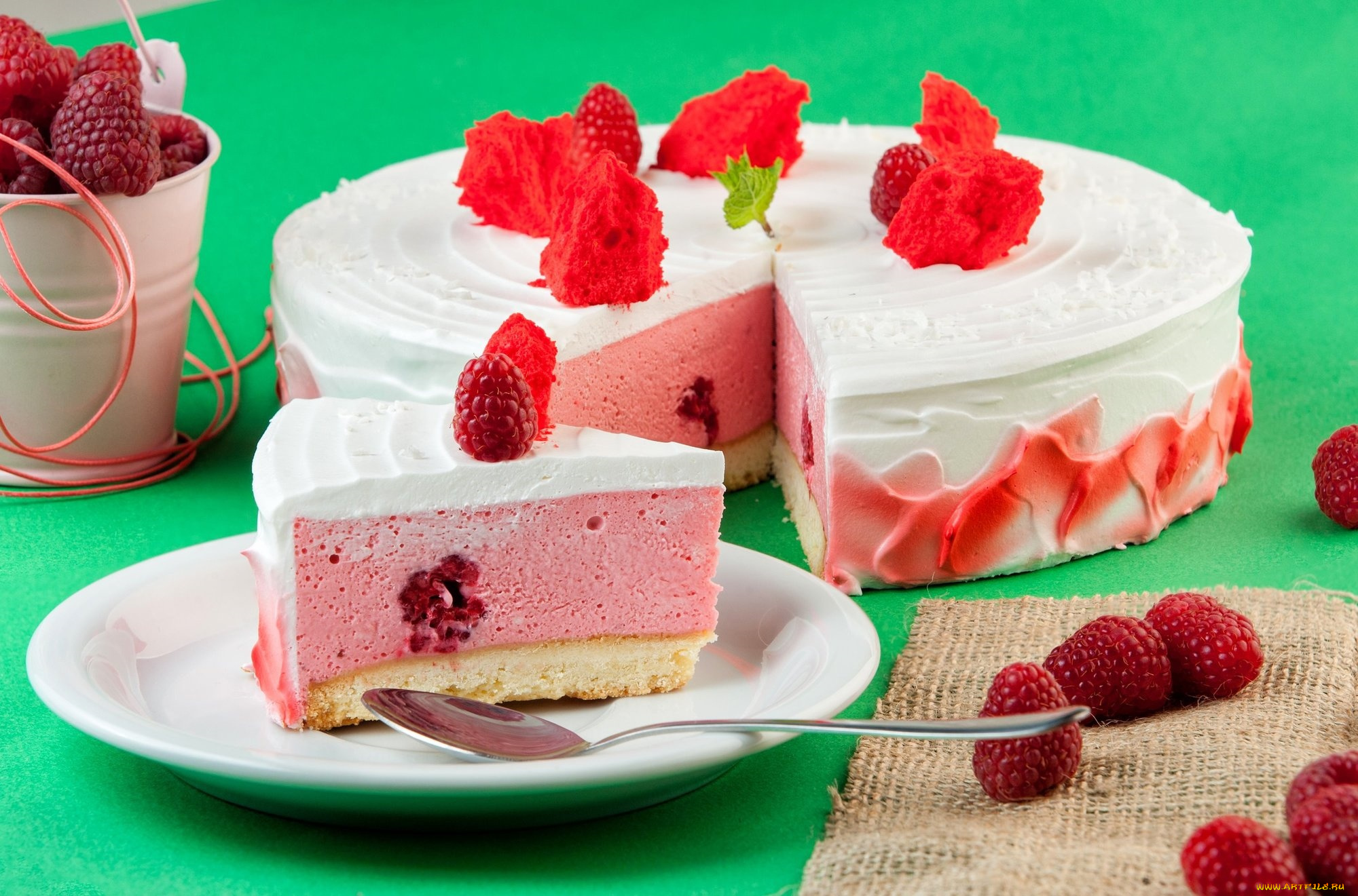 еда, торты, малина, мусс, десерт, крем, торт