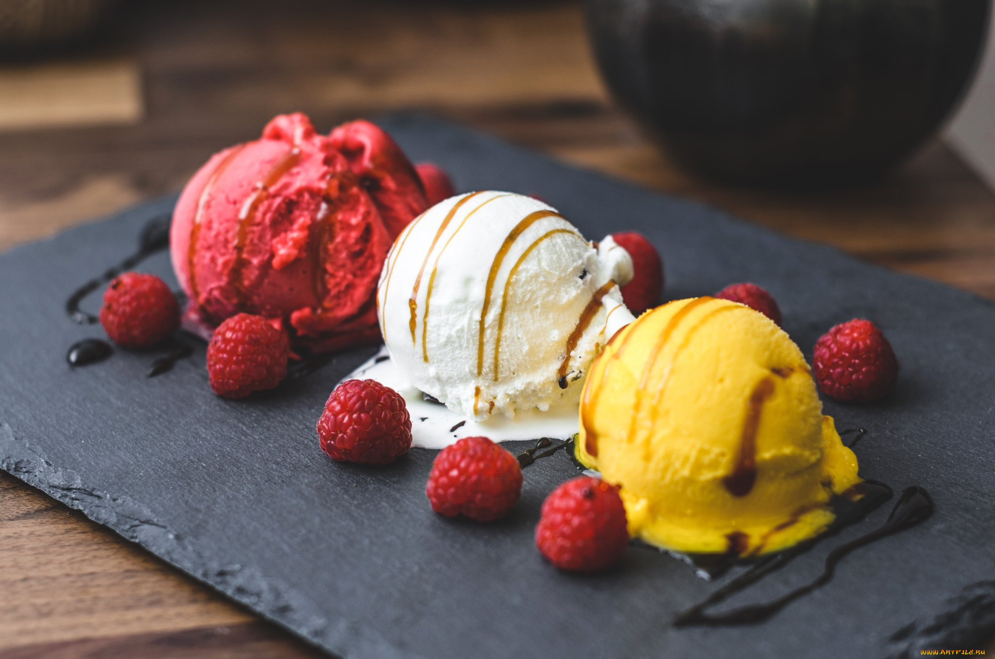 еда, мороженое, , десерты, малина, шоколад