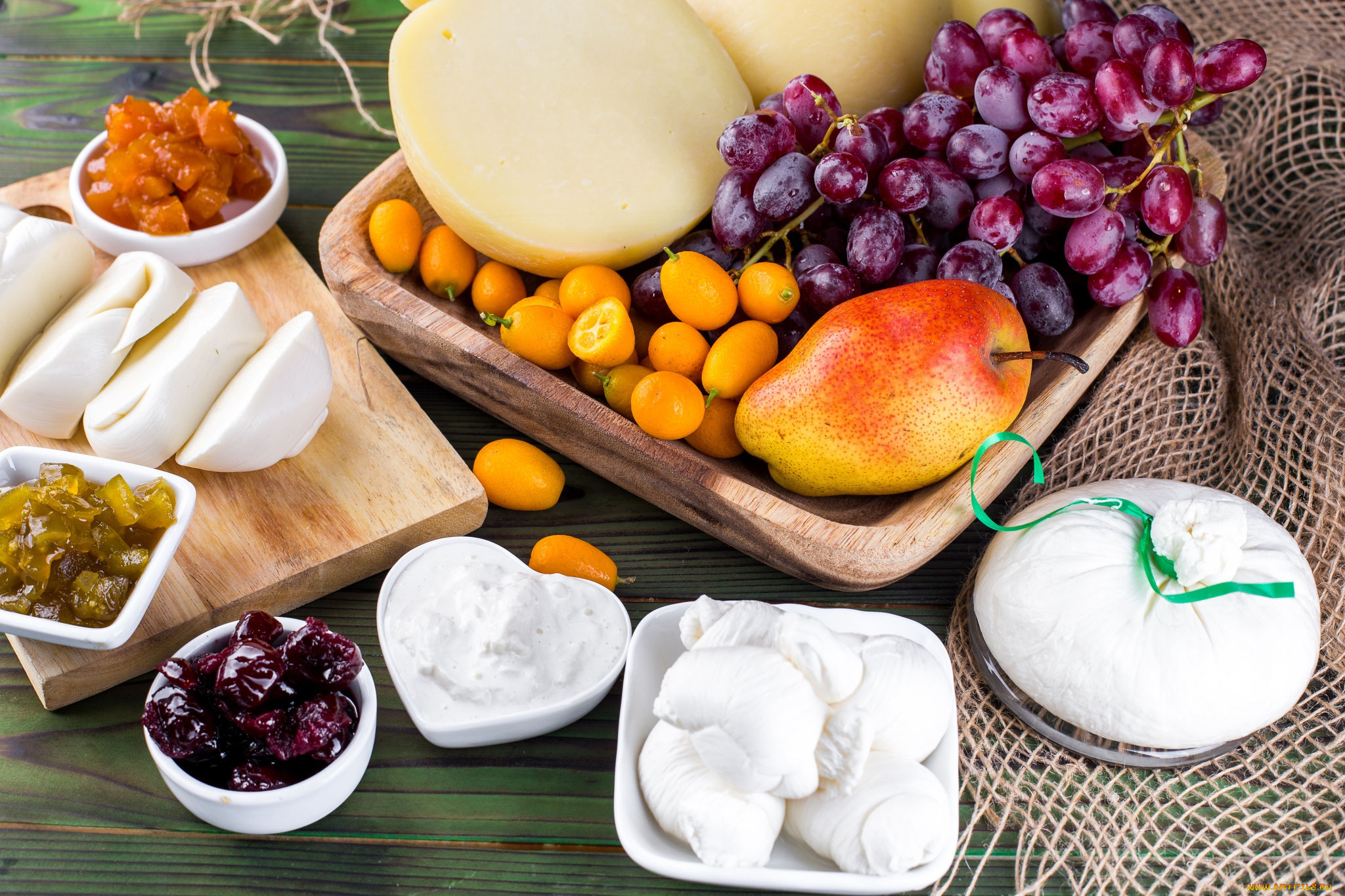 еда, разное, сыр, виноград, фрукты, груши, ассорти, сухофрукты, кумкват