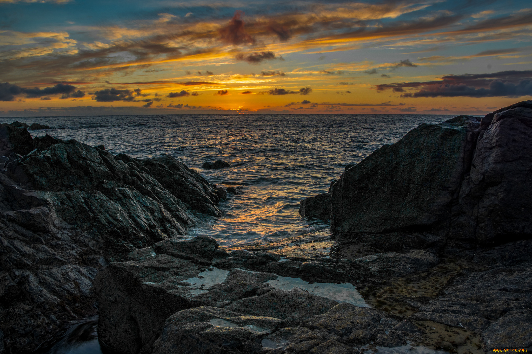 природа, побережье, простор