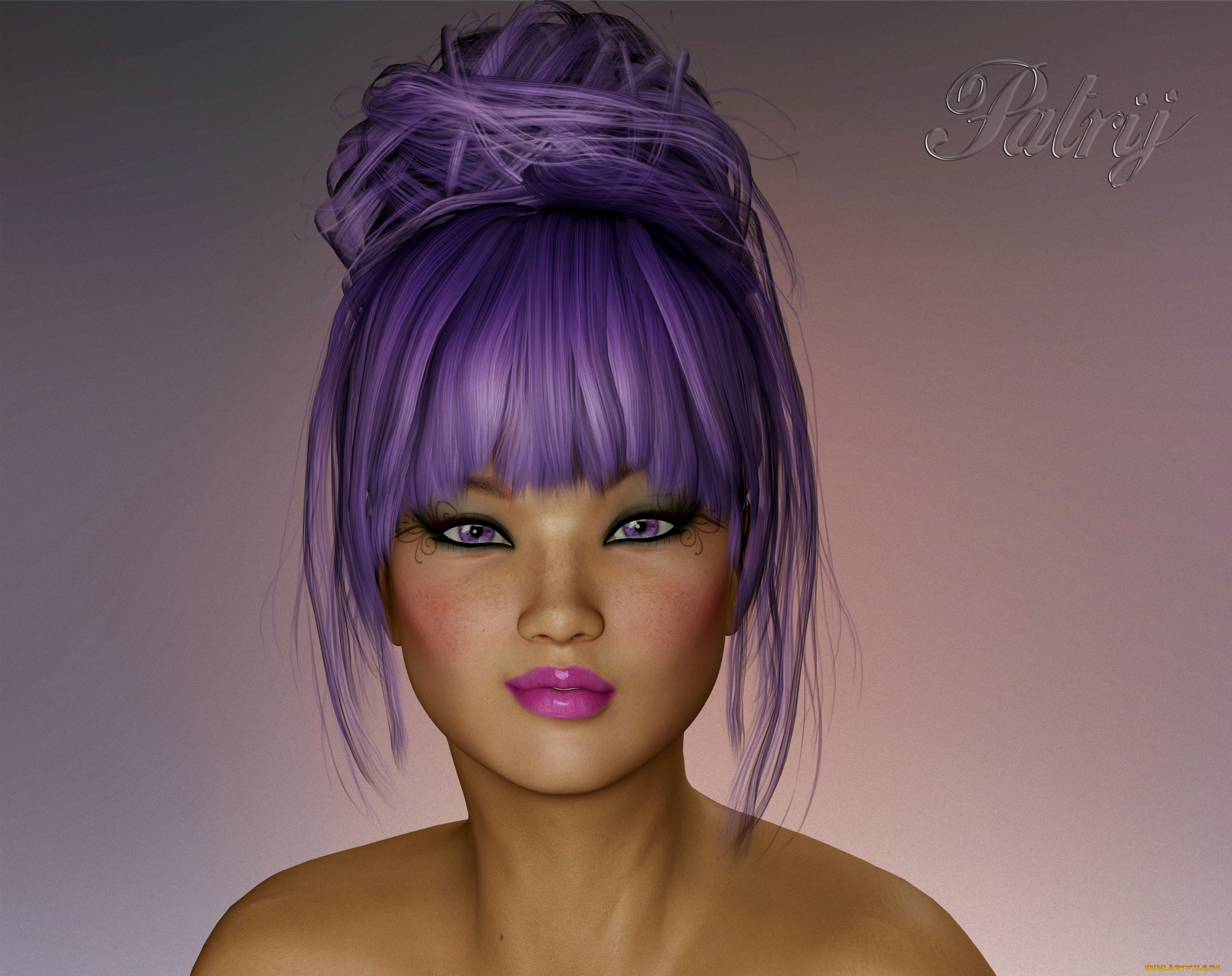 3д, графика, портрет, , portraits, девушка, взгляд, фон