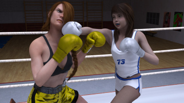 Картинка 3д+графика спорт+ sport девушки взгляд фон ринг бокс