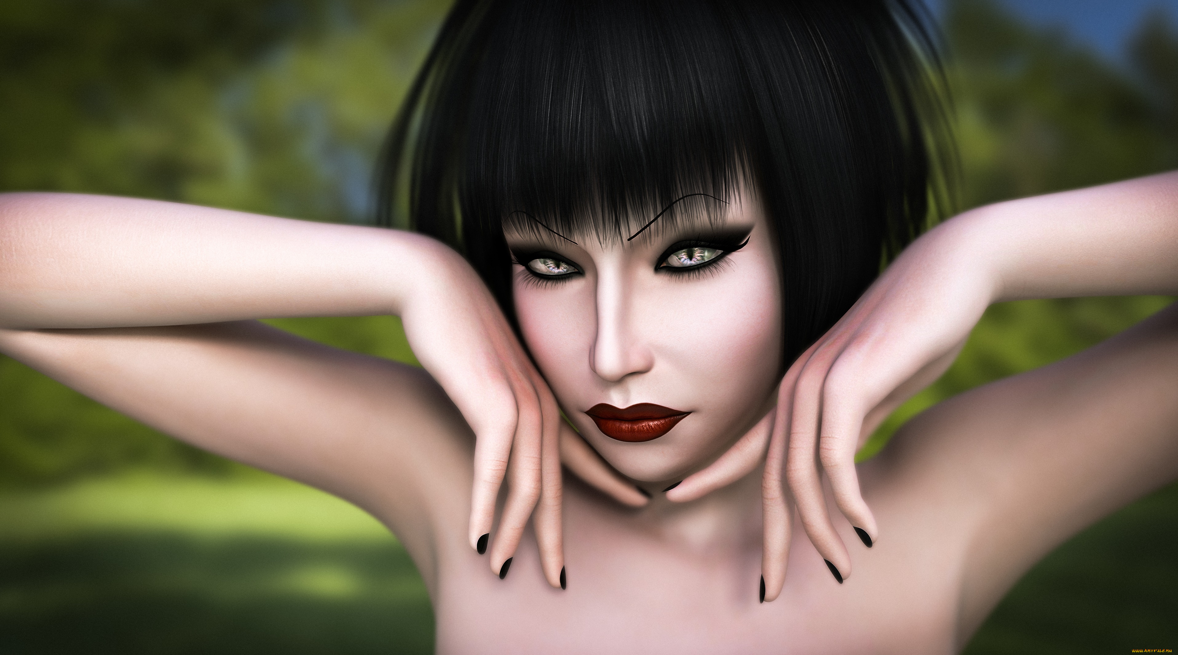 3д, графика, портрет, , portraits, девушка, взгляд, фон