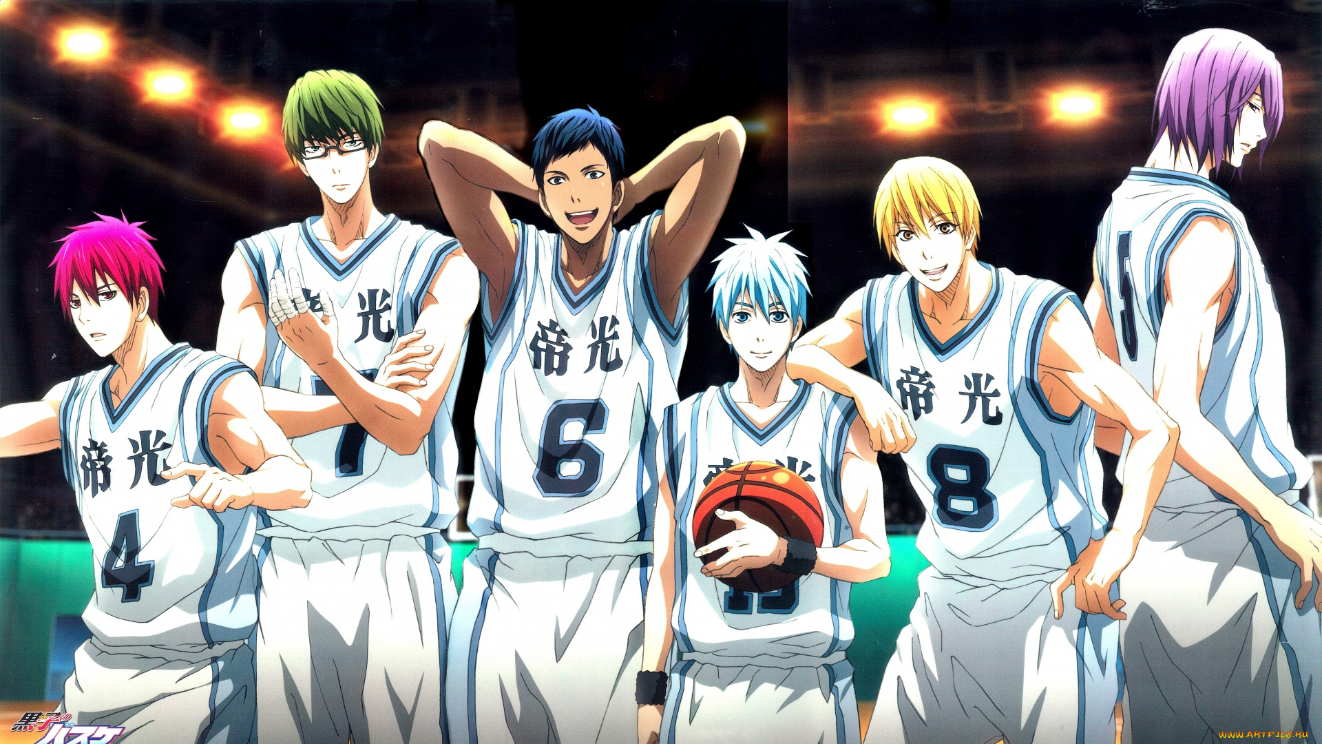 аниме, kuroko, no, baske, баскетбол, мяч, форма, парни