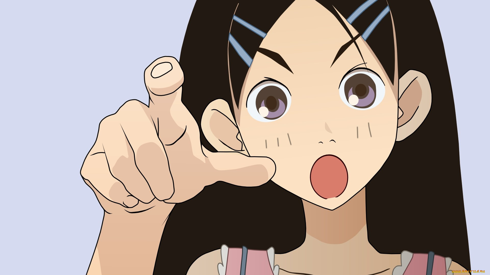 аниме, sayonara, zetsubo, sensei, девочка, лицо, палец