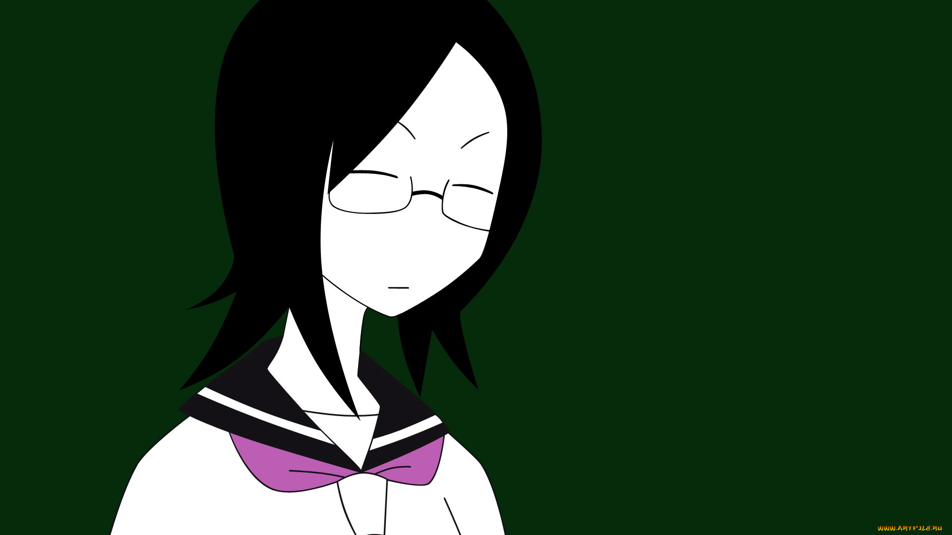 аниме, sayonara, zetsubo, sensei, девочка, лицо, очки