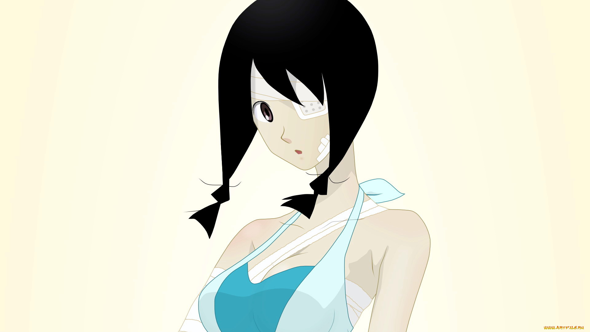 аниме, sayonara, zetsubo, sensei, косички, повязка, девушка