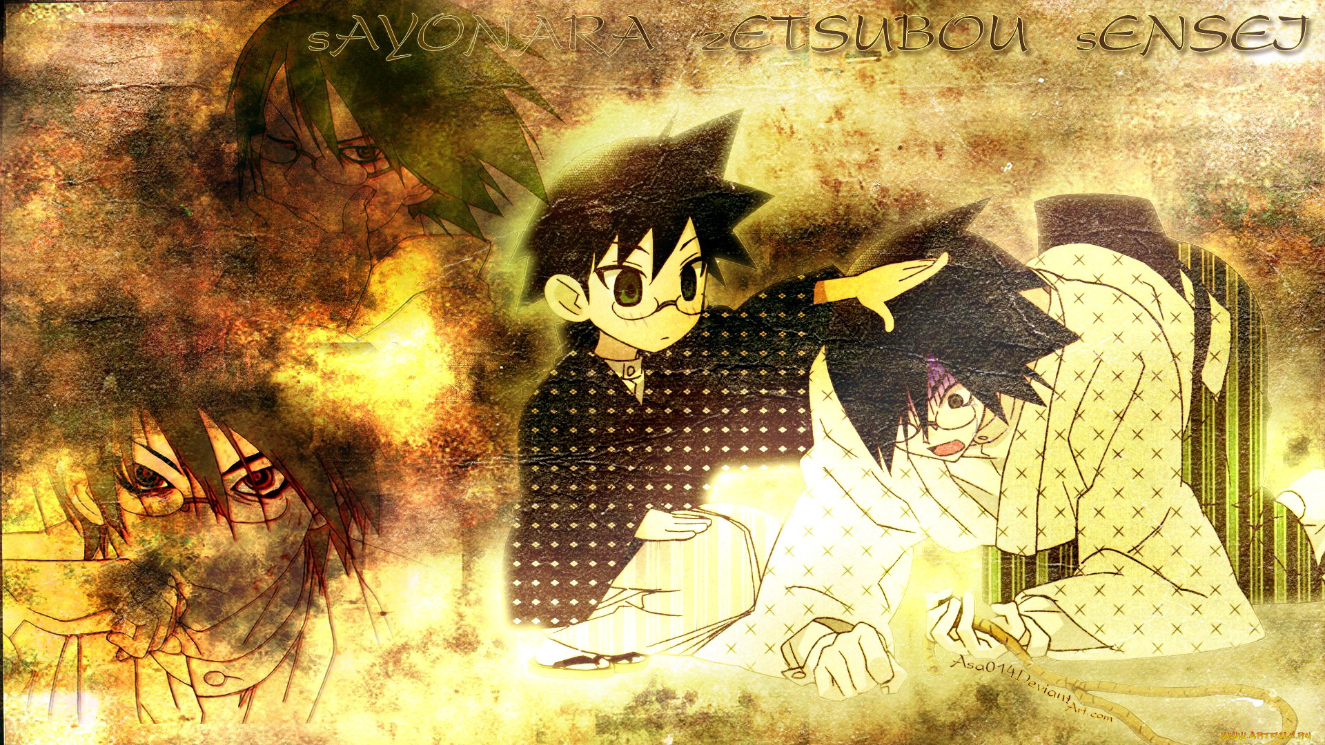 аниме, sayonara, zetsubo, sensei, парень, учитель, мальчик