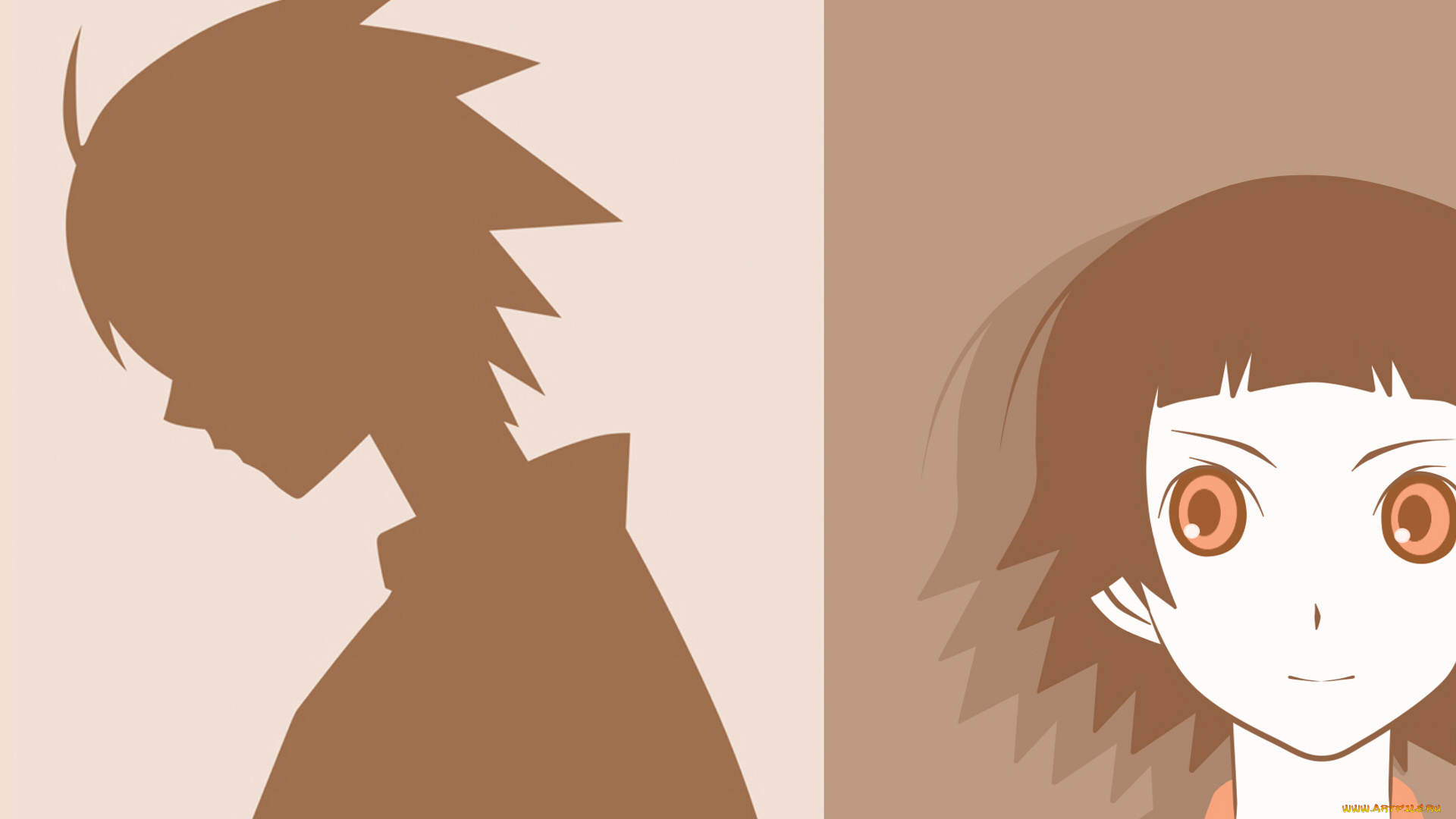 аниме, sayonara, zetsubo, sensei, силуэт, лицо, девочка, учитель