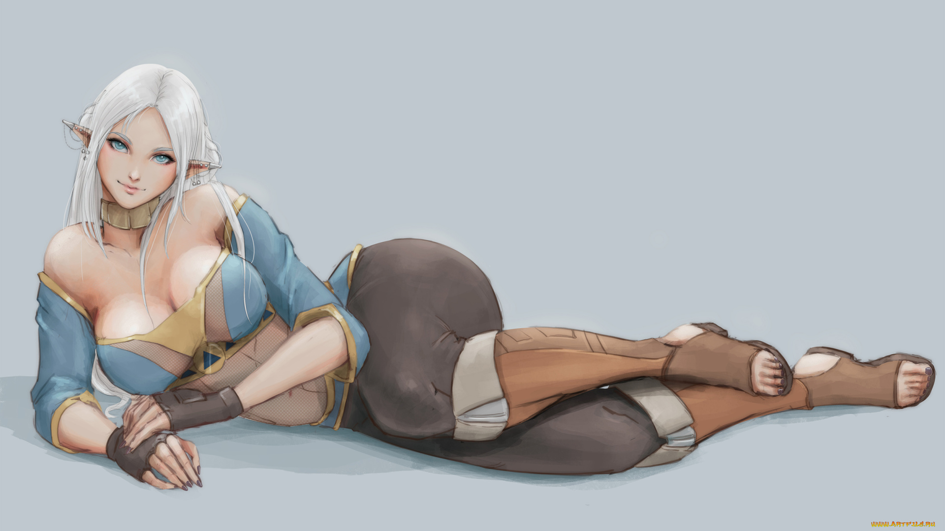 аниме, животные, , существа, уши, взгляд, девушка, фон