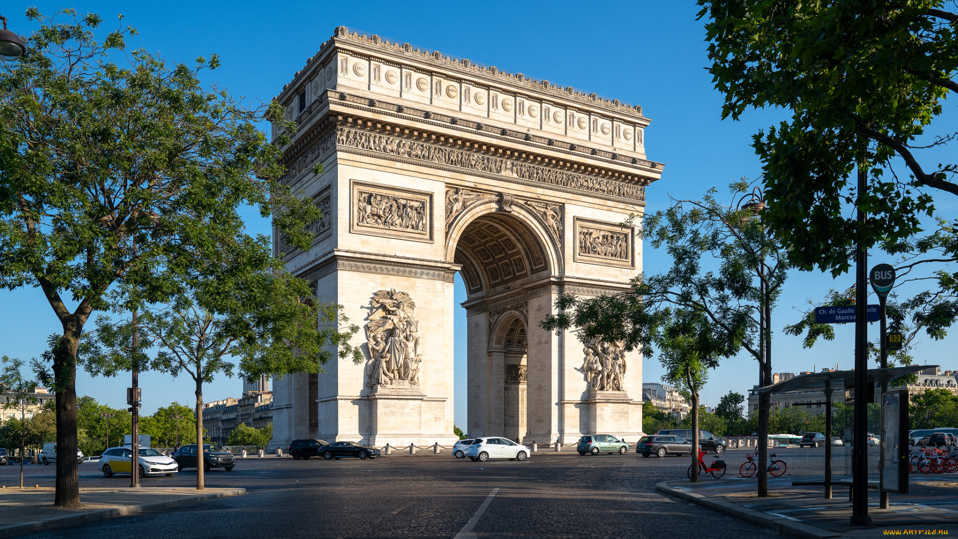 arc, de, triomphe, , paris, города, париж, , франция, простор