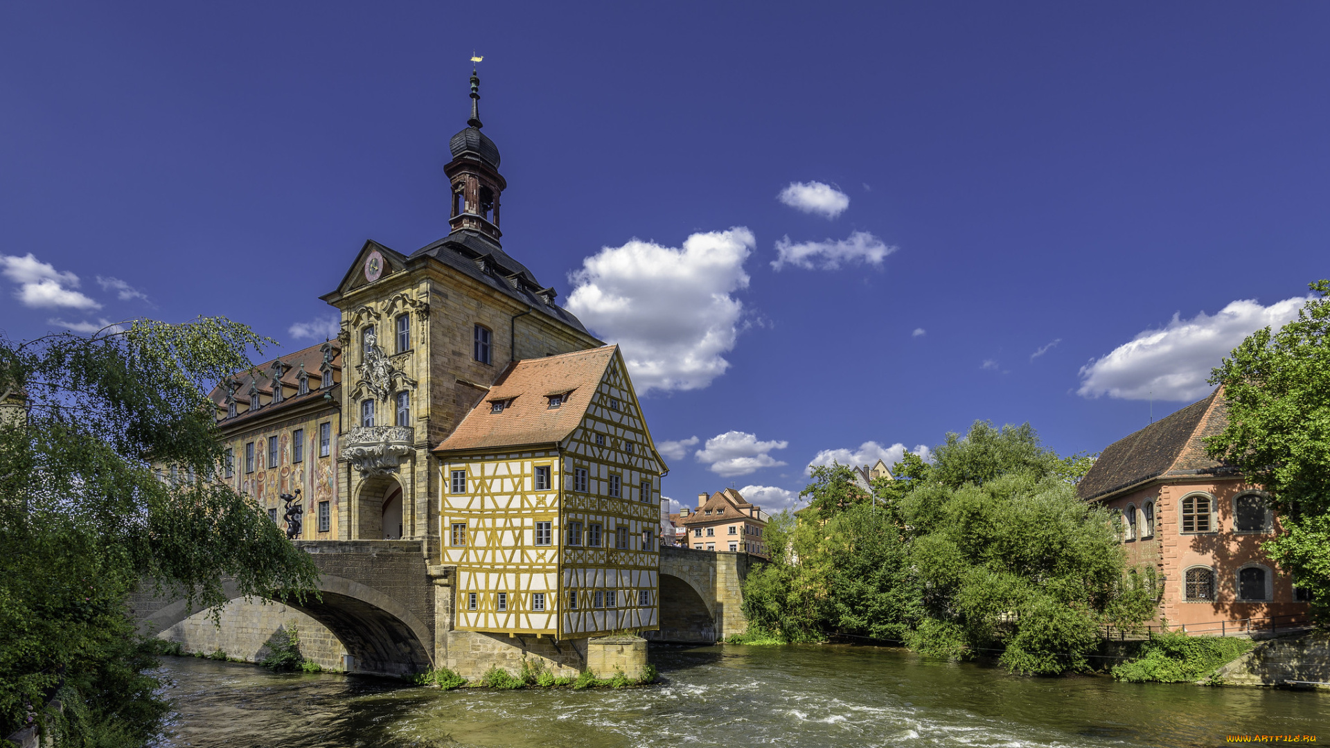 bamberg, города, -, панорамы, простор