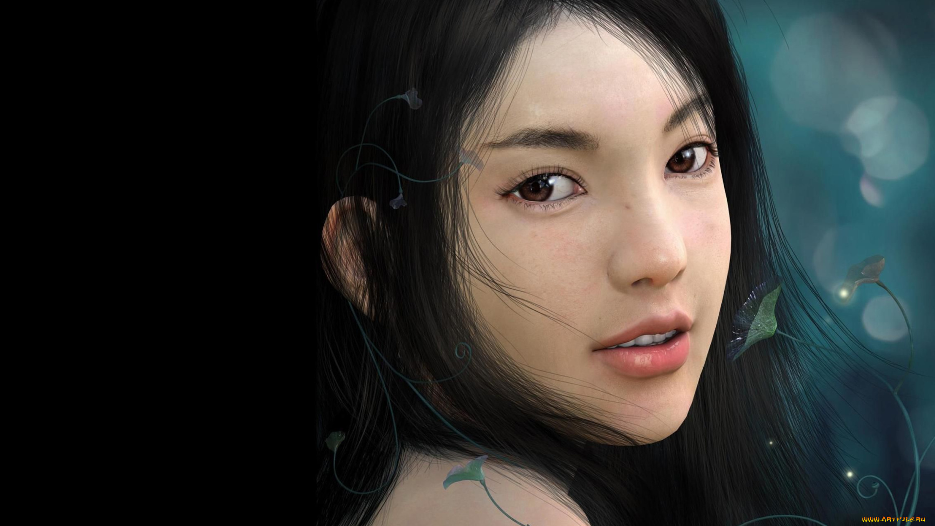 фэнтези, девушки, растения, лицо, девушка