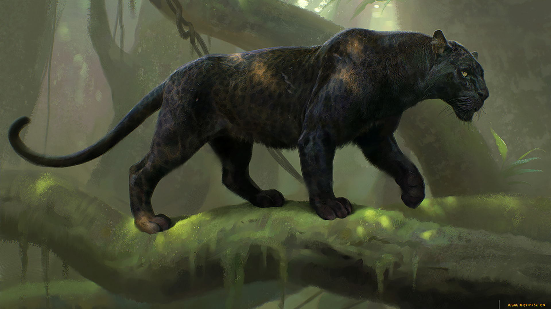 календари, рисованные, , векторная, графика, 2019, calendar, природа, ягуар, животное