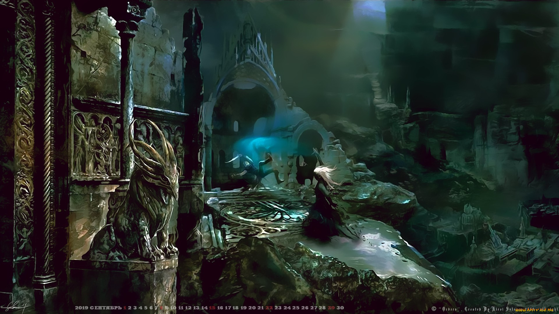 календари, видеоигры, статуя, строение, calendar, 2019