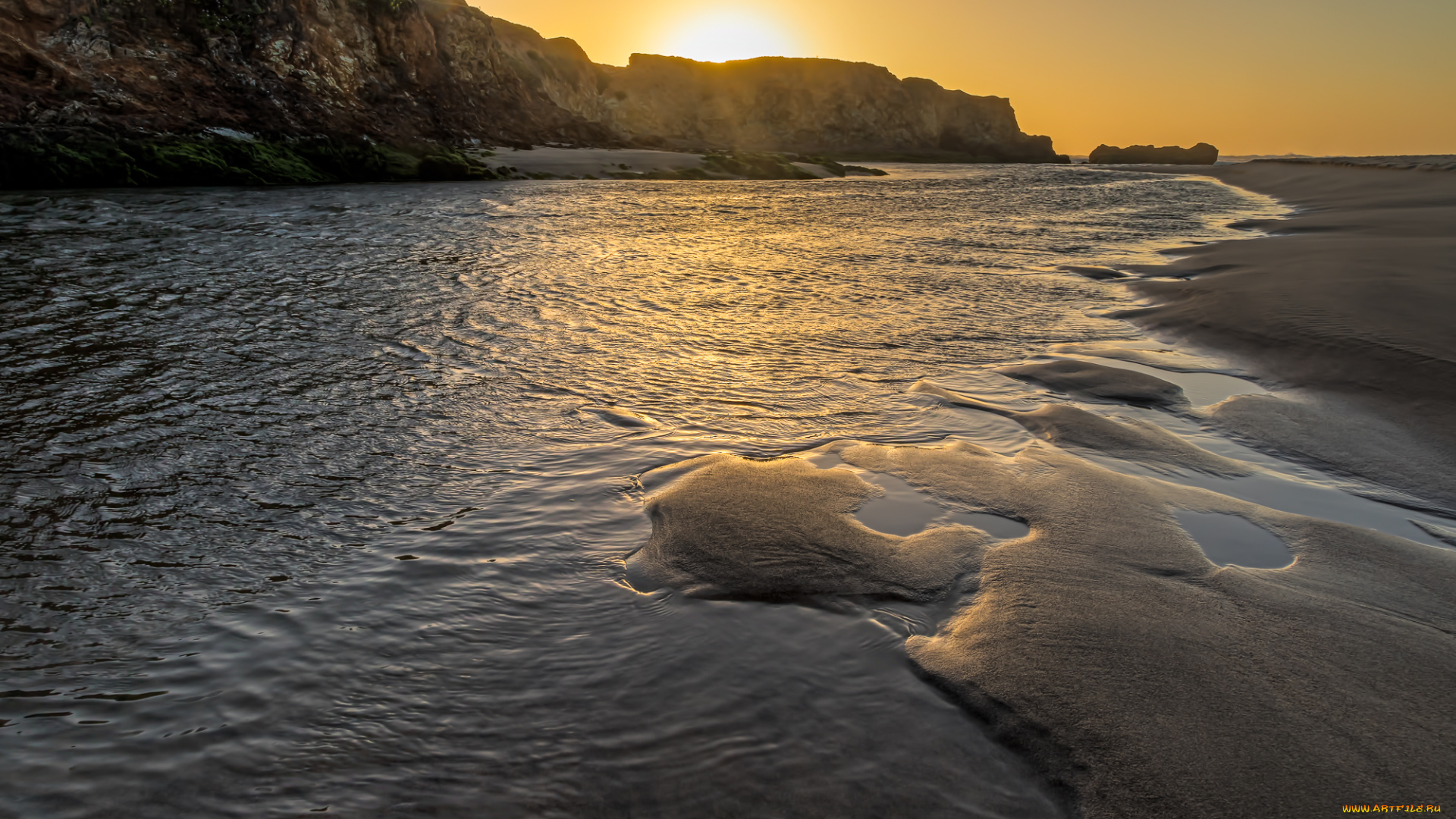 природа, побережье, простор