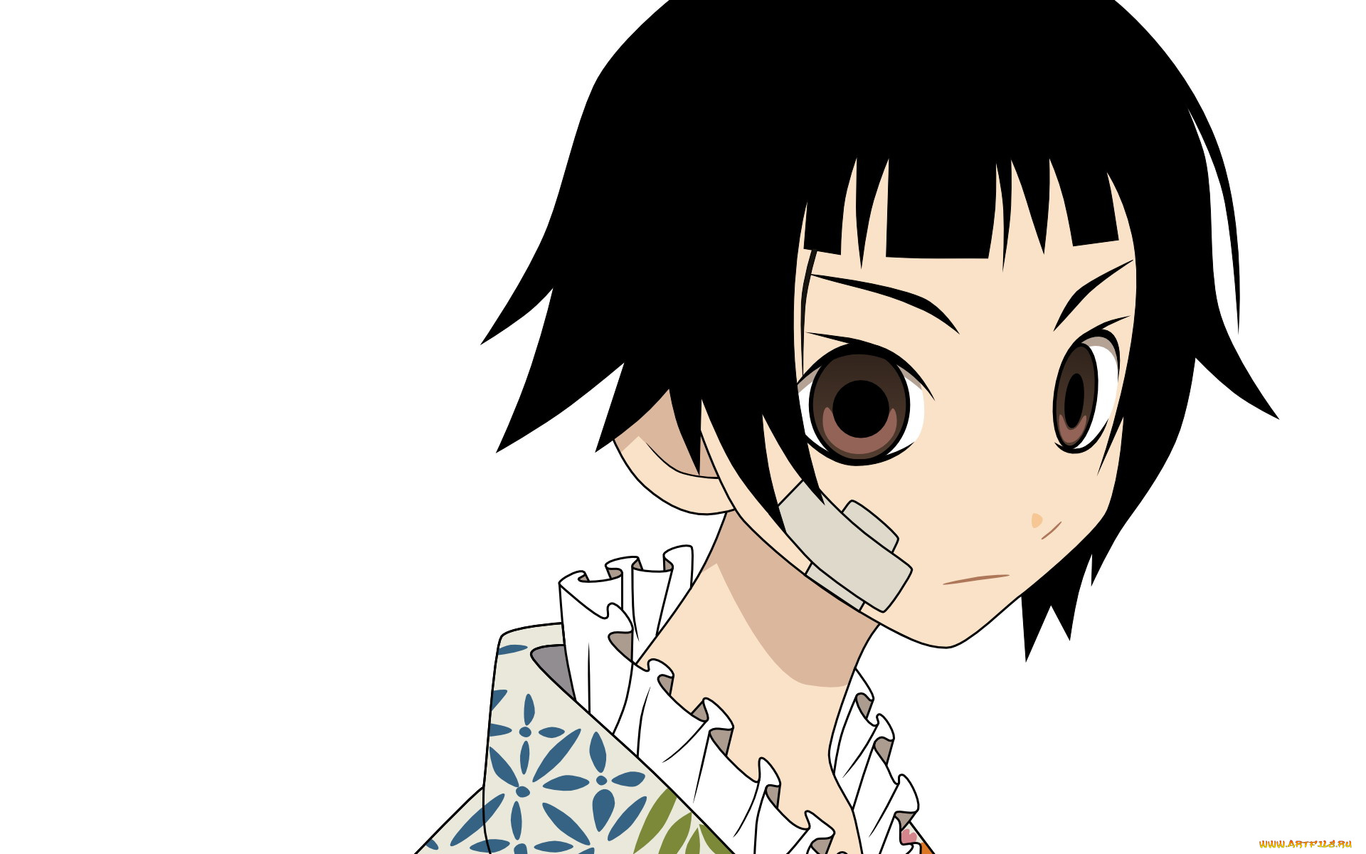 аниме, sayonara, zetsubo, sensei, пластырь, лицо, девочка