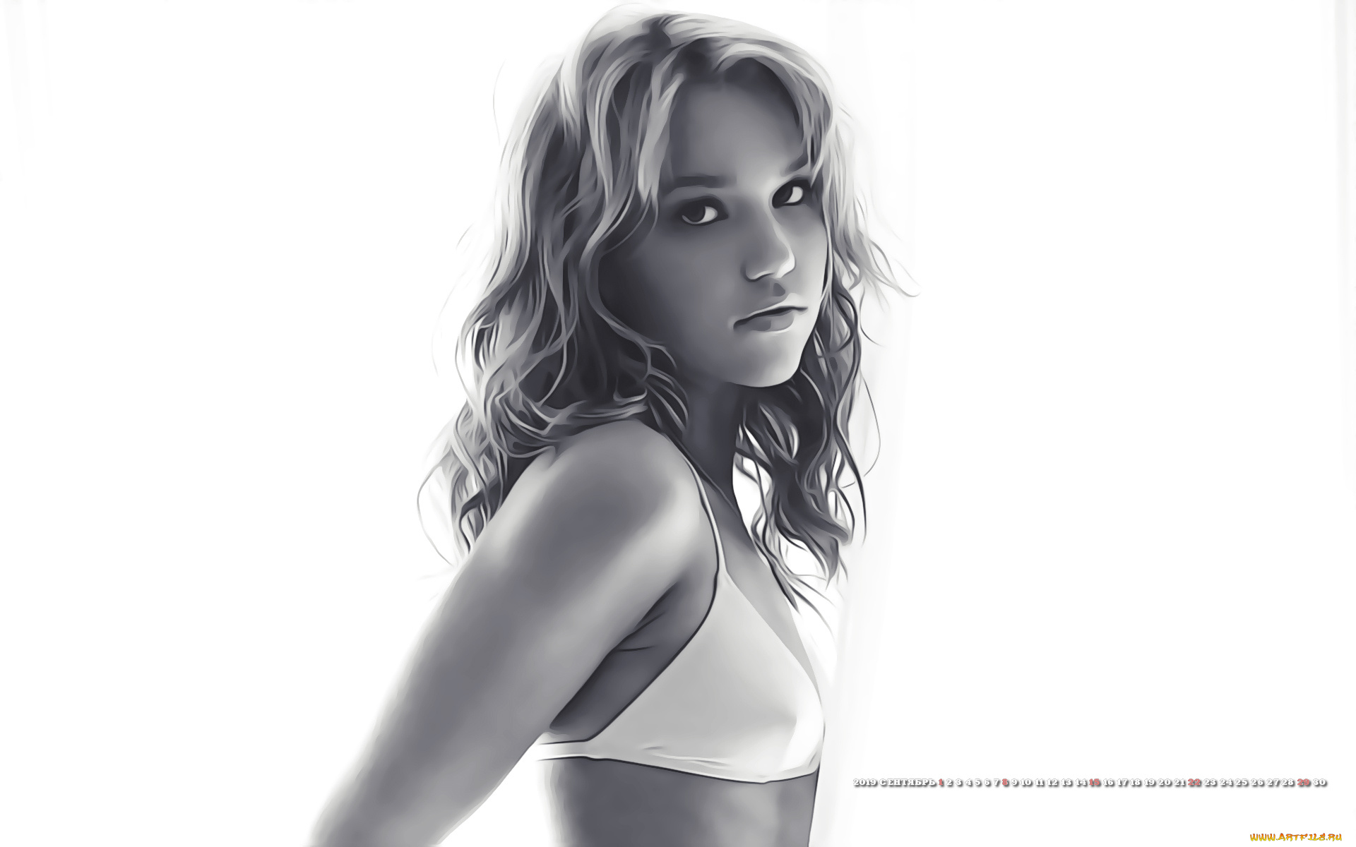 календари, компьютерный, дизайн, 2019, calendar, женщина, девушка, взгляд