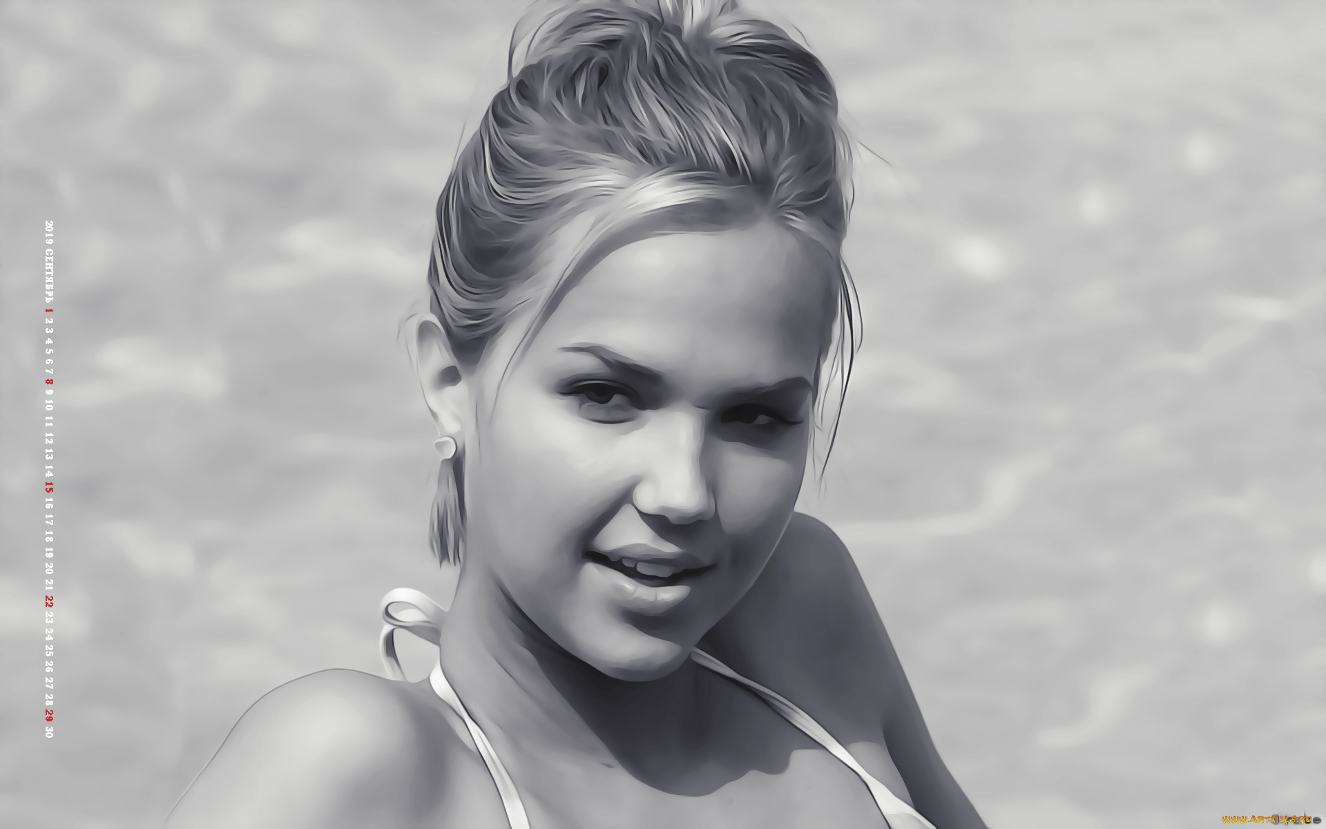 календари, компьютерный, дизайн, 2019, calendar, лицо, девушка, женщина