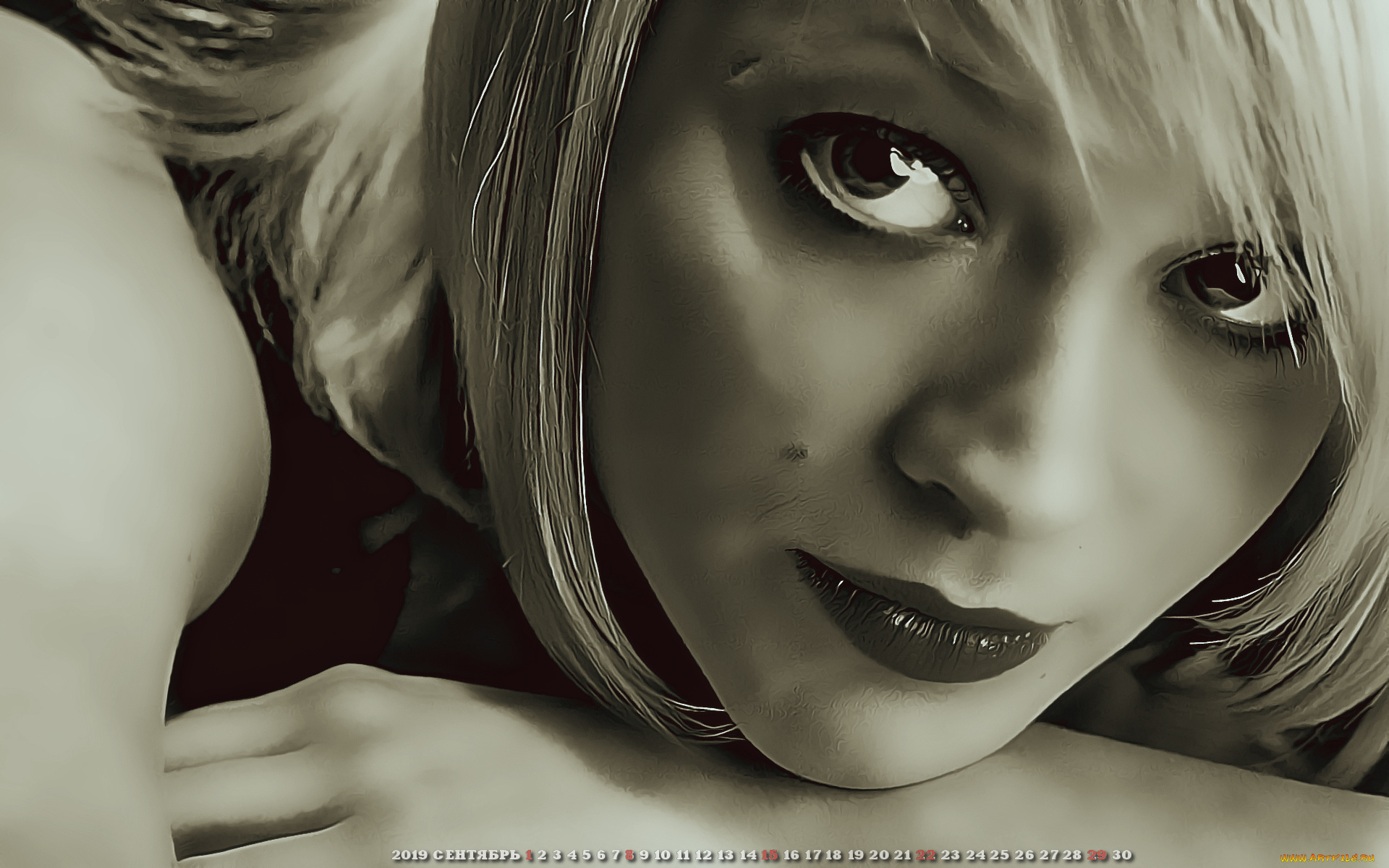 календари, компьютерный, дизайн, взгляд, лицо, женщина, девушка, calendar, 2019