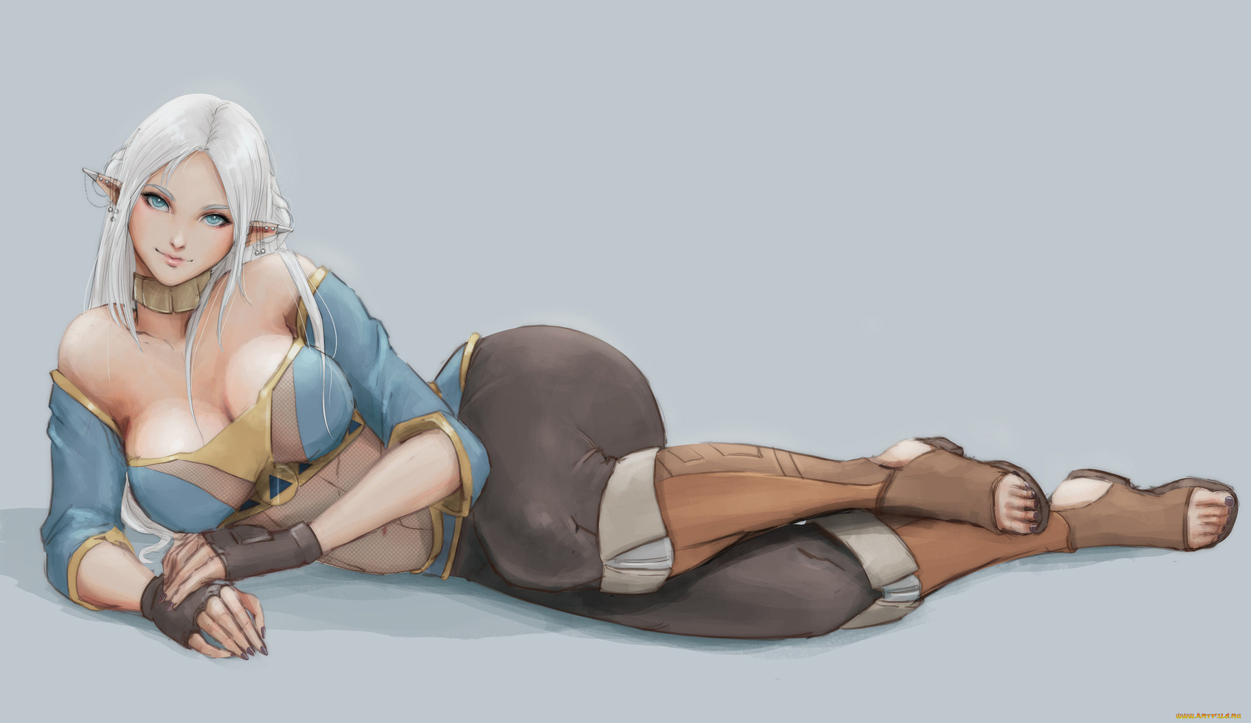 аниме, животные, , существа, уши, взгляд, девушка, фон