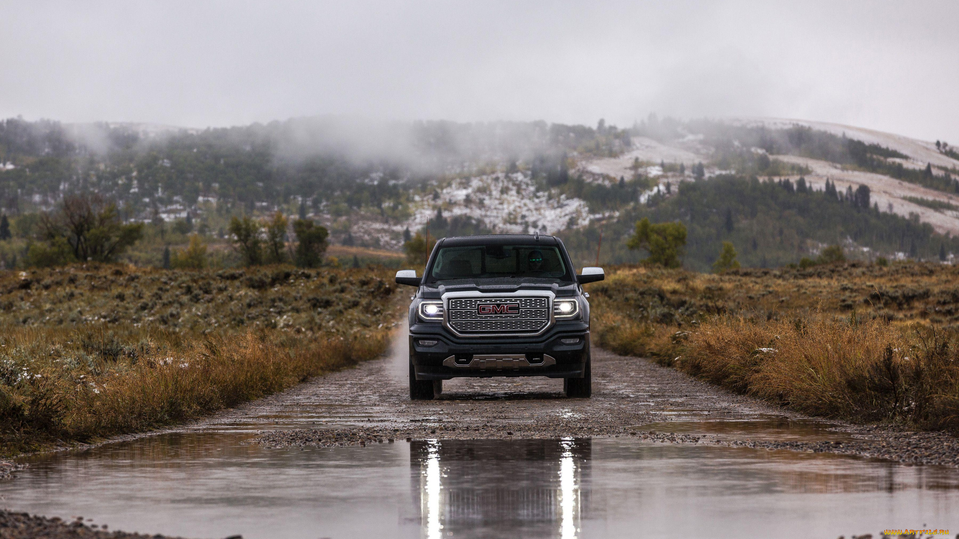 автомобили, gm-gmc, пикап, gmc, sierra, 2500, hd, denali, crew, cab, 2016, природа, вид, спереди