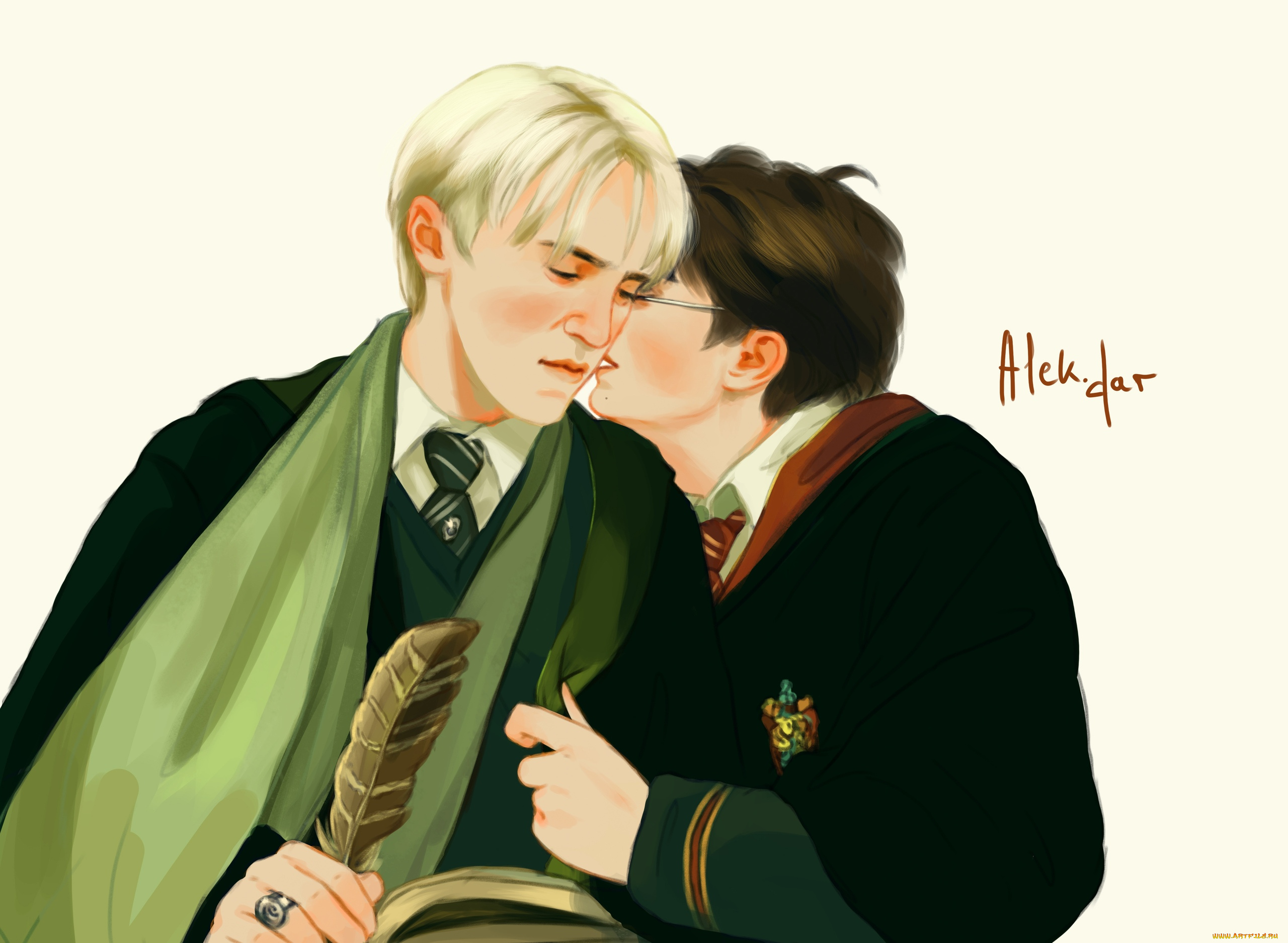 рисованное, кино, , мультфильмы, драко, малфой, гарри, поттер, перо