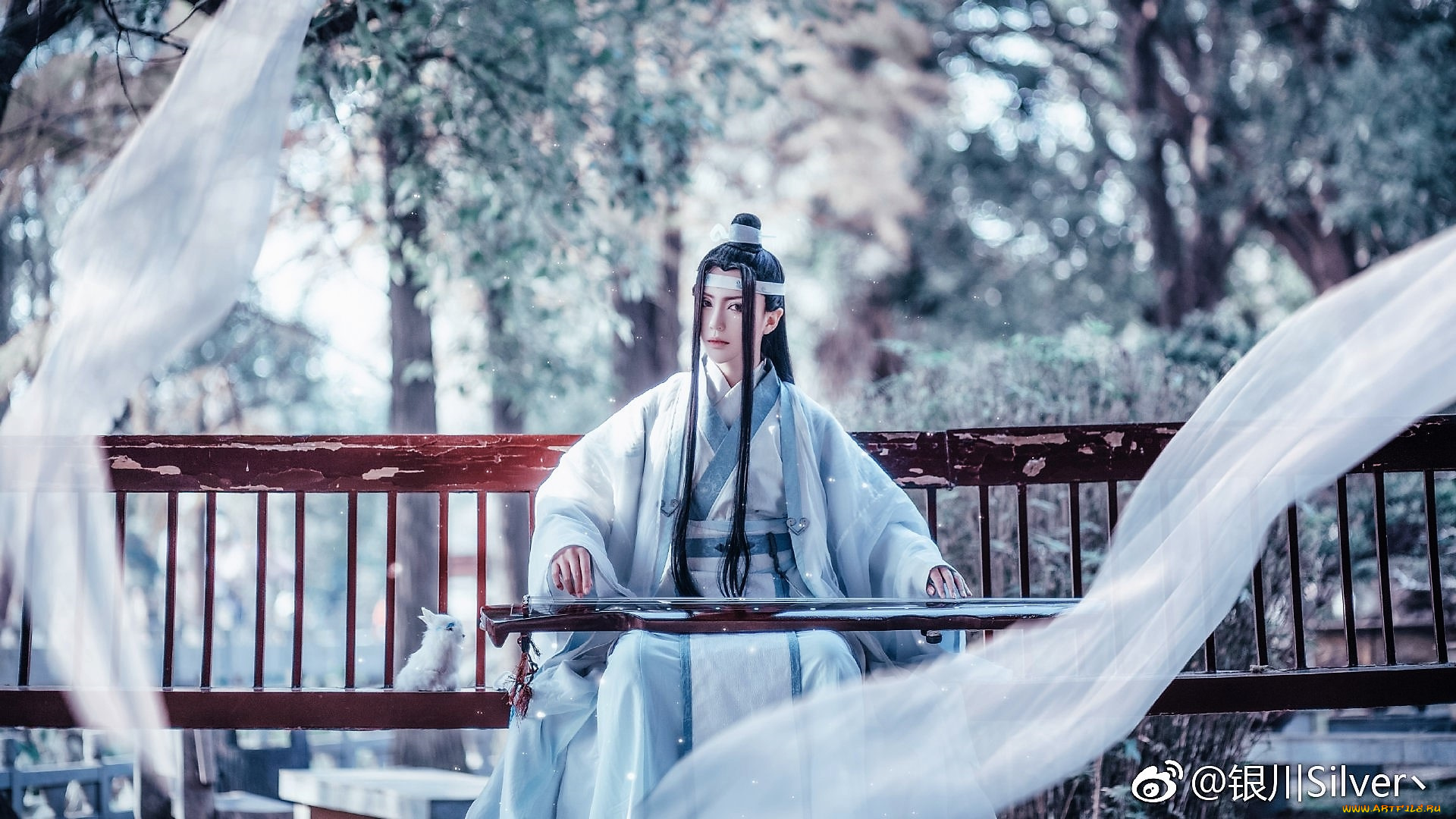 девушки, -, креатив, , косплей, лань, ванцзи, гуцинь, костюм