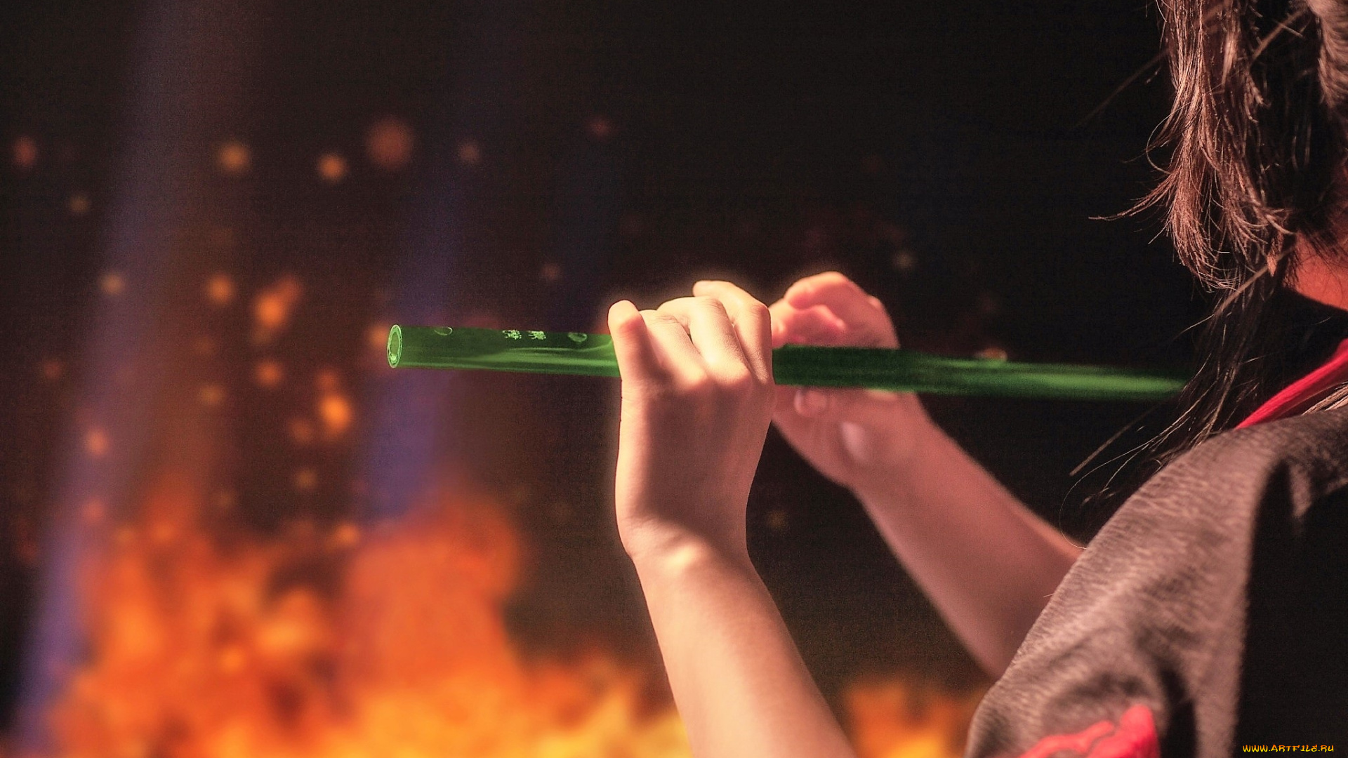 девушки, -, креатив, , косплей, вэй, усянь, флейта, костюм