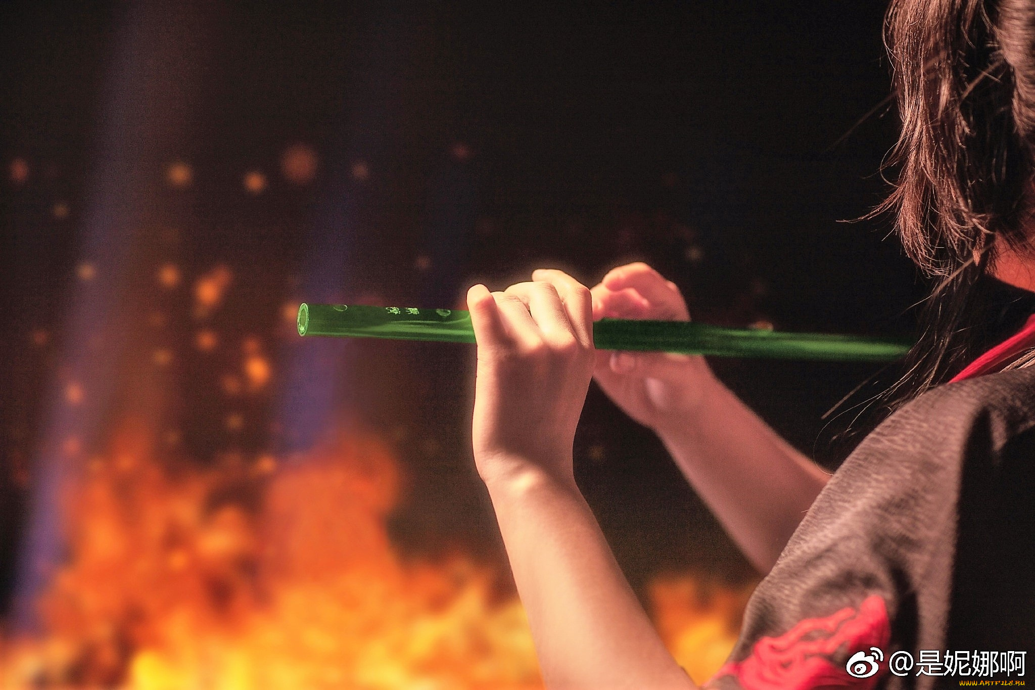 девушки, -, креатив, , косплей, вэй, усянь, флейта, костюм