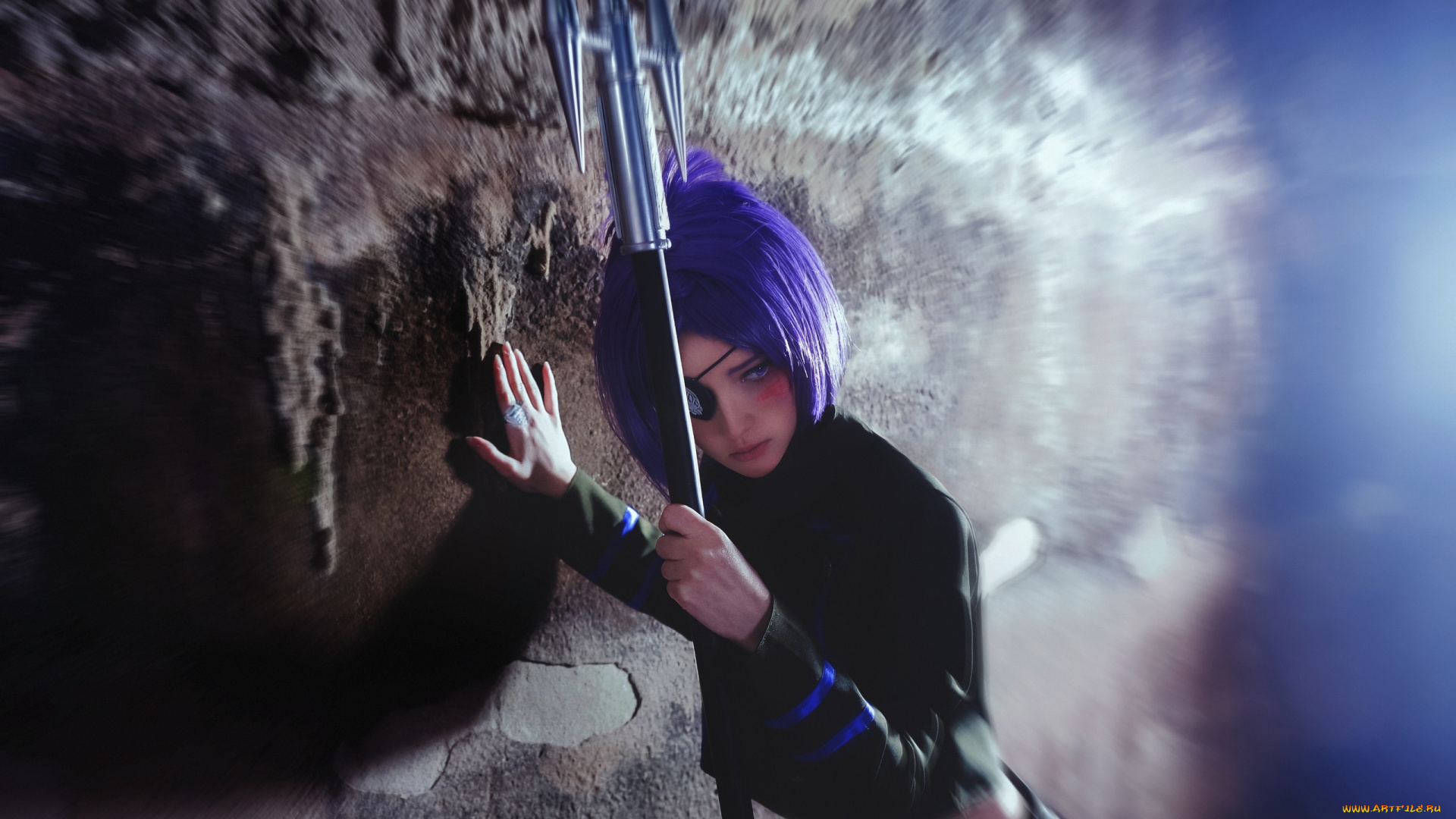 девушки, kirdjava, форма, оружие, стена, образ