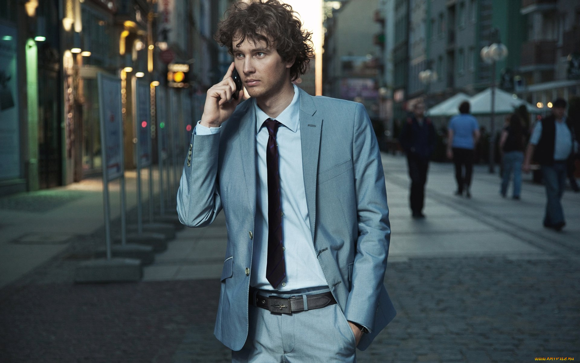 мужчины, -unsort, костюм, галстук, телефон