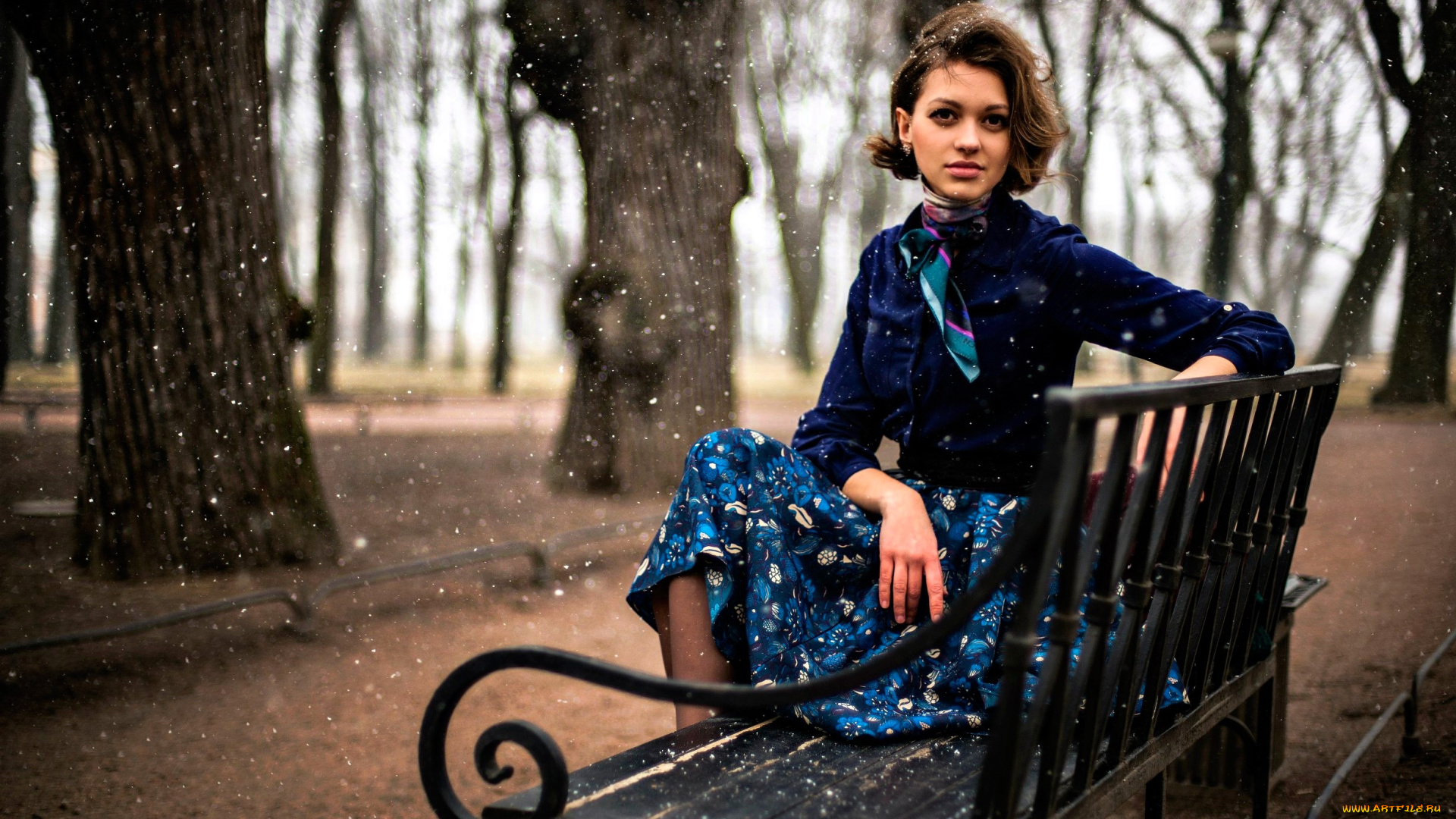 девушки, -, брюнетки, , шатенки, шатенка, жакет, юбка, скамейка, парк, деревья