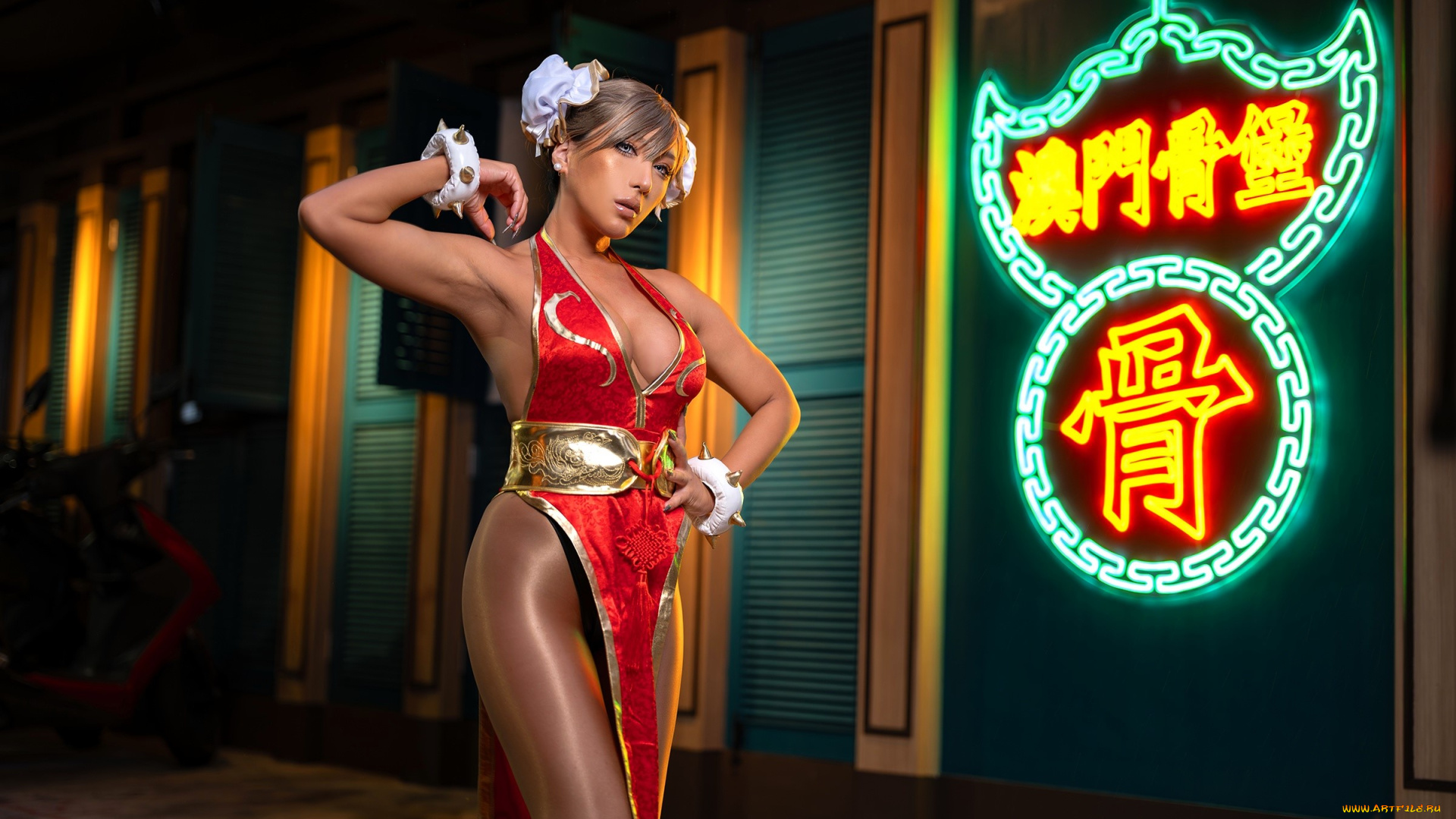 девушки, nonsummerjack, образ, косплей, наряд, платье, реклама, неон, дом