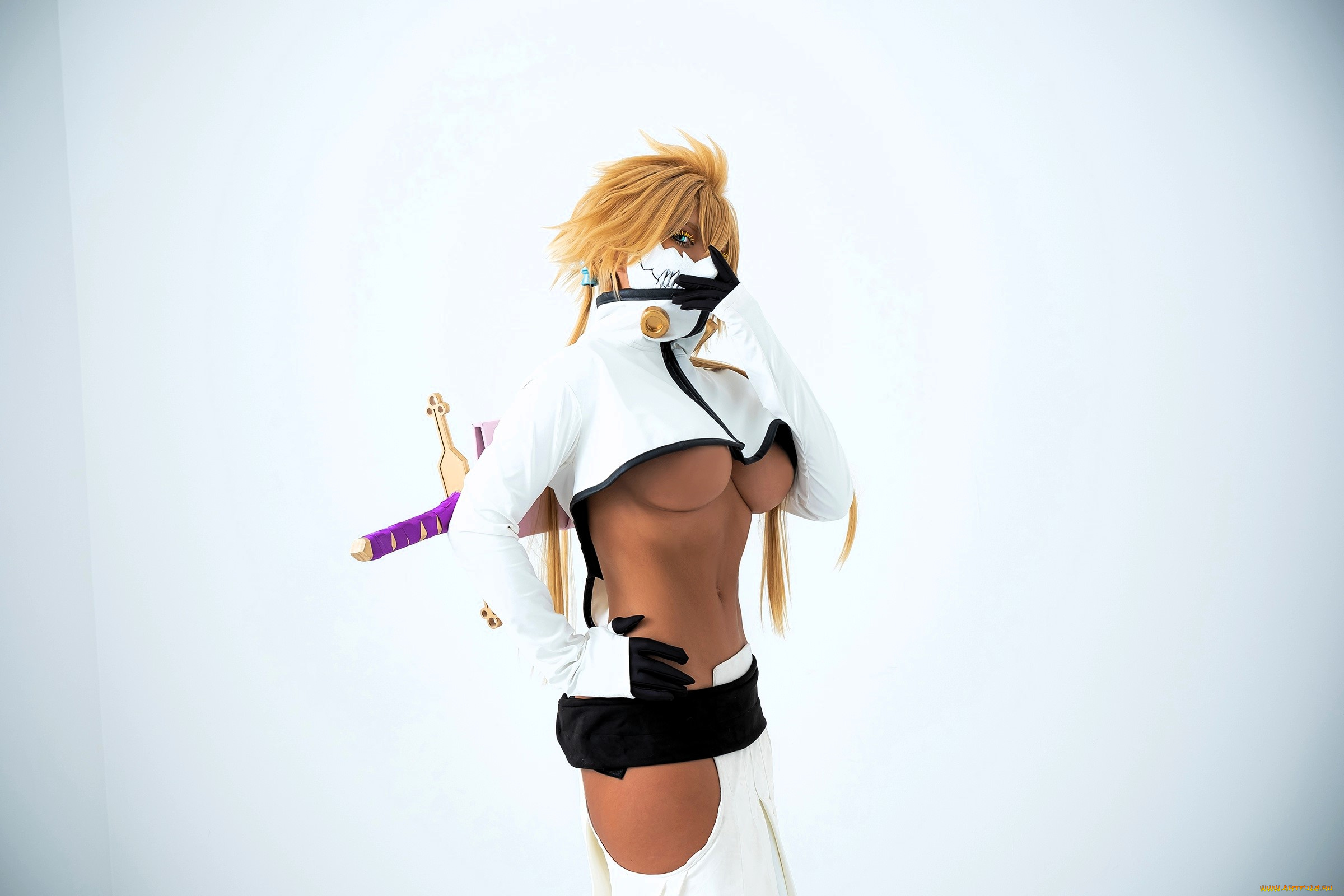 девушки, nonsummerjack, образ, косплей, наряд, костюм, оружие, маска, перчатки