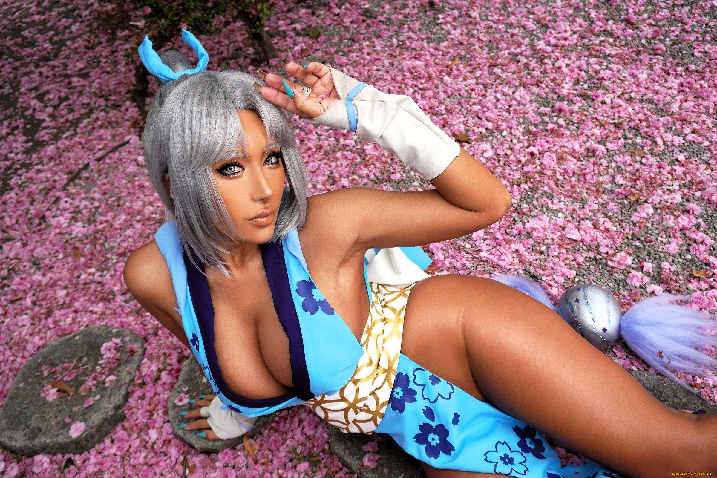 девушки, nonsummerjack, образ, косплей, наряд, платье, лепестки